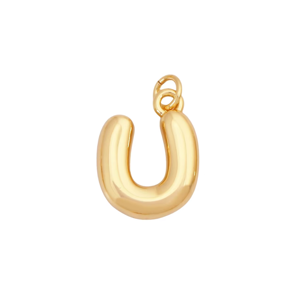 Bubble Letter Initial Charms