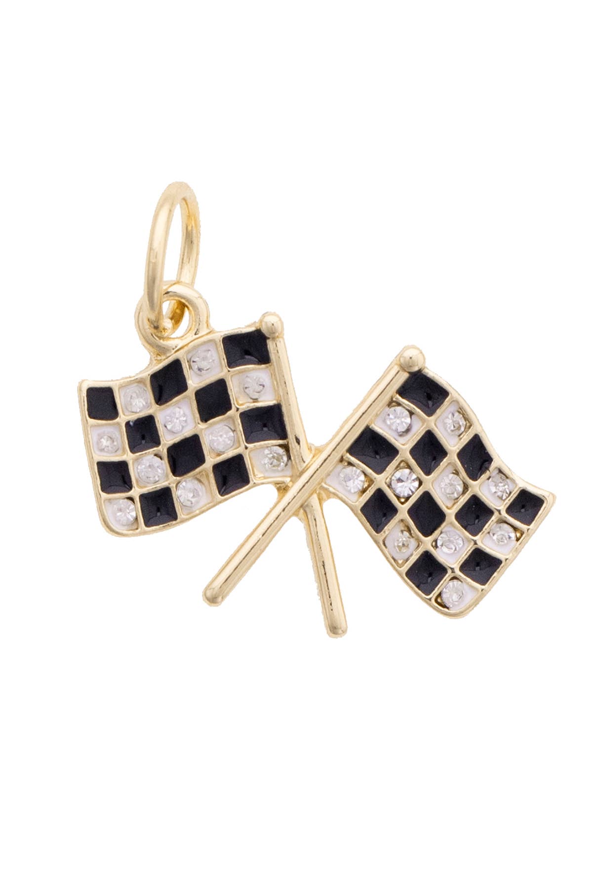 Racing Flags Charm in Black & White Multi