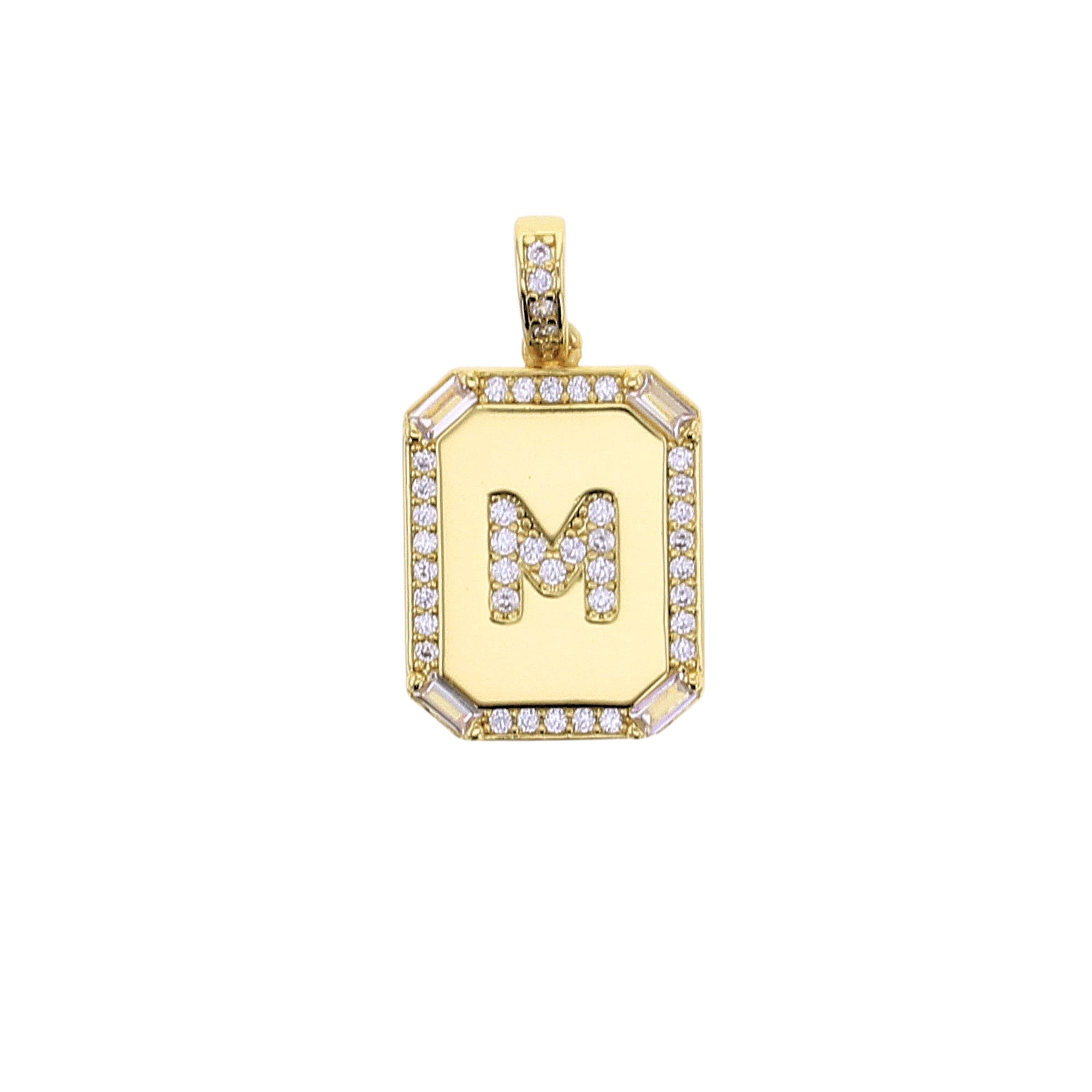 Large Cubic Zirconia Letter Charm