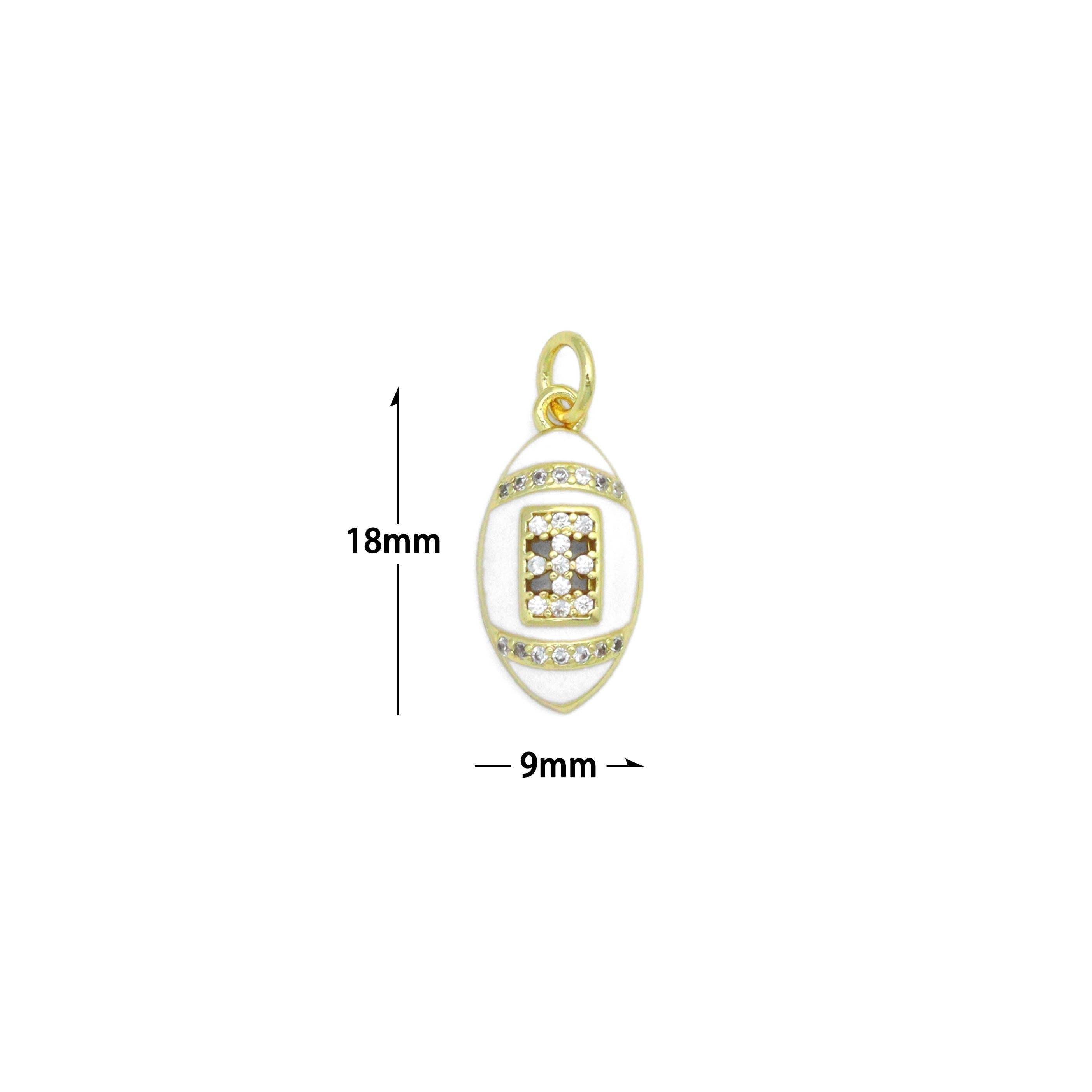 White Enamel Football Charm