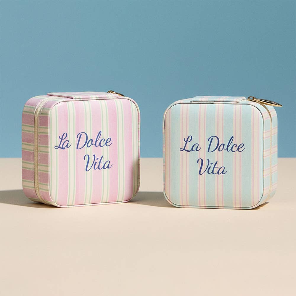 LA DOLCE VITA Striped Portable Square Jewelry Box