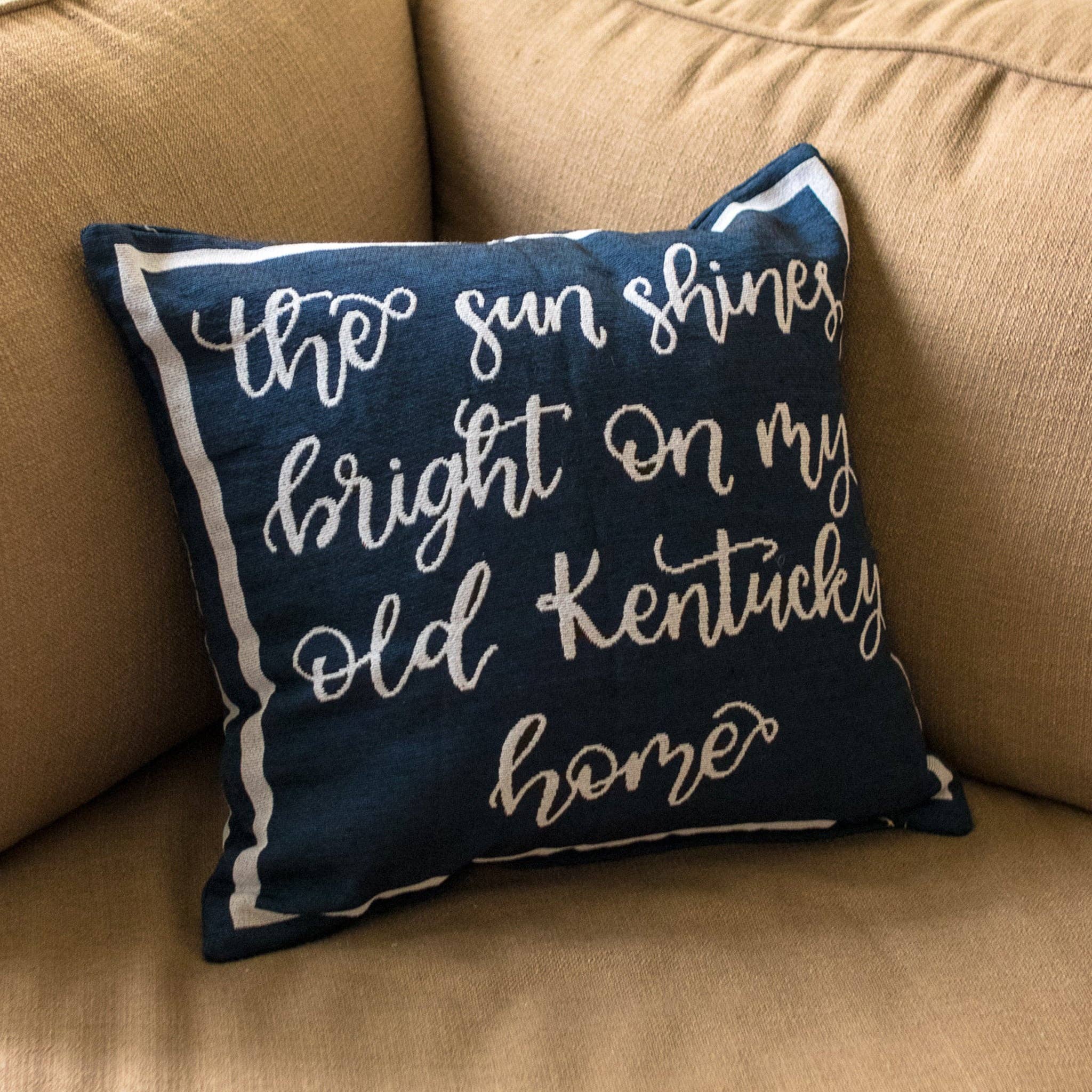 Kentucky Home Pillow - Navy Weep No More