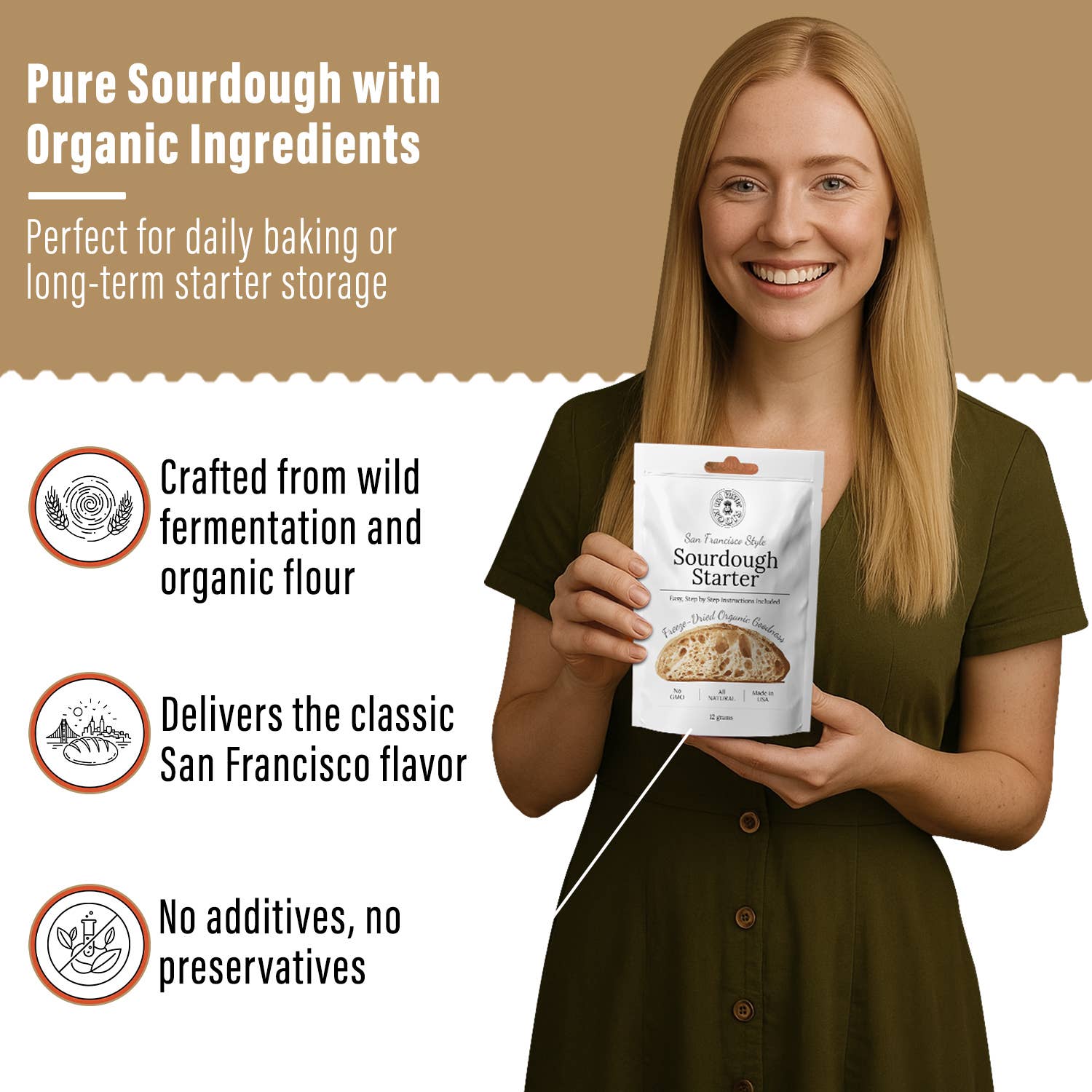 Organic Non-GMO, Freeze Dried, Sourdough Starter