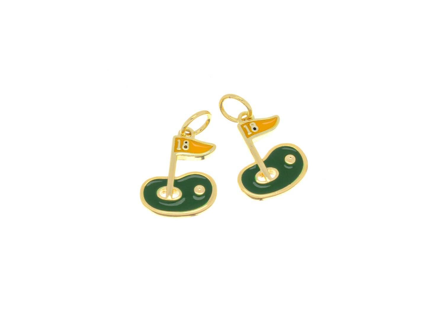 Golf Flag Stick Necklace Charm for Golf Enthusiasts