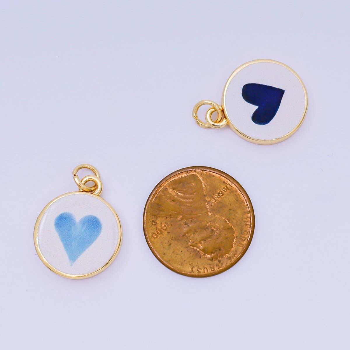 24K Gold Filled 18mm Enamel Art Beach Theme Charms