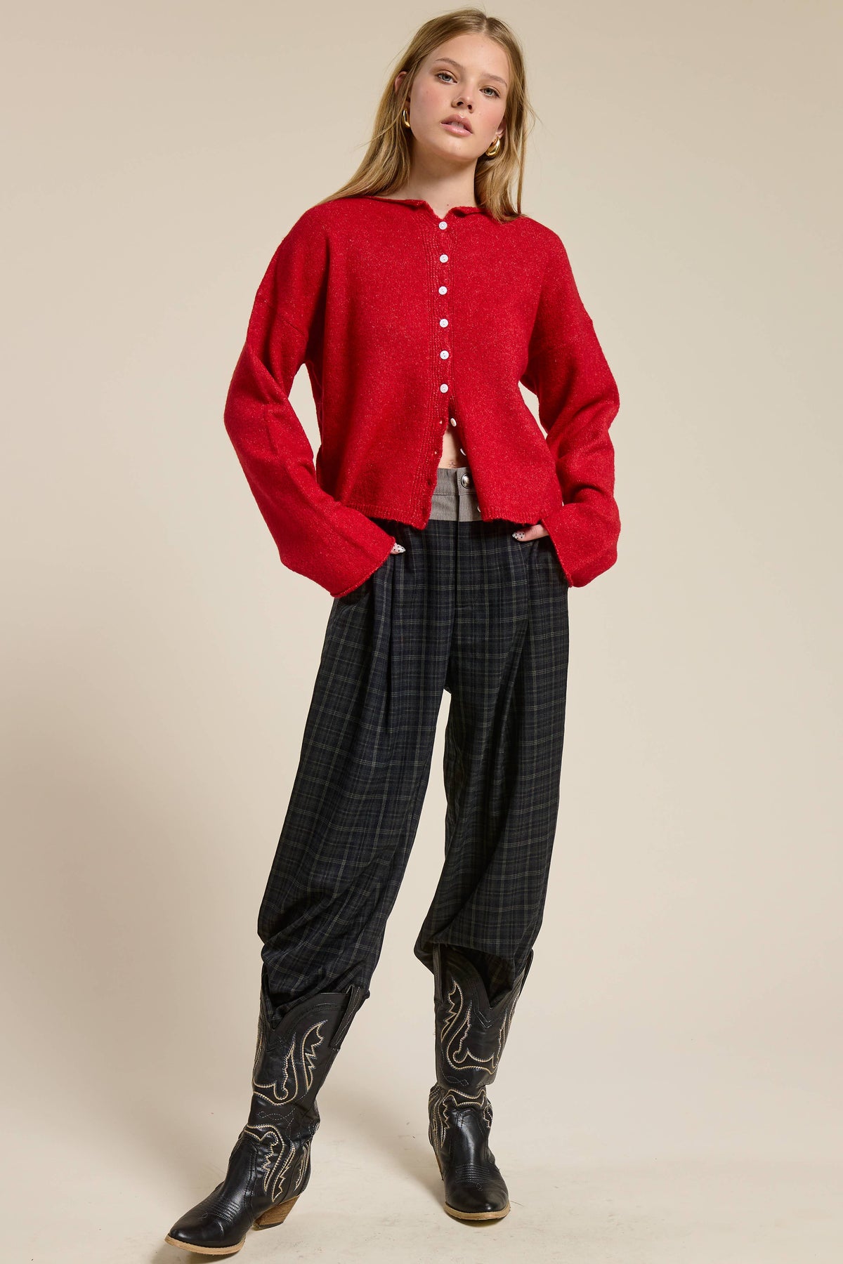 Open-Pack Essential Button Down Cardigan Top