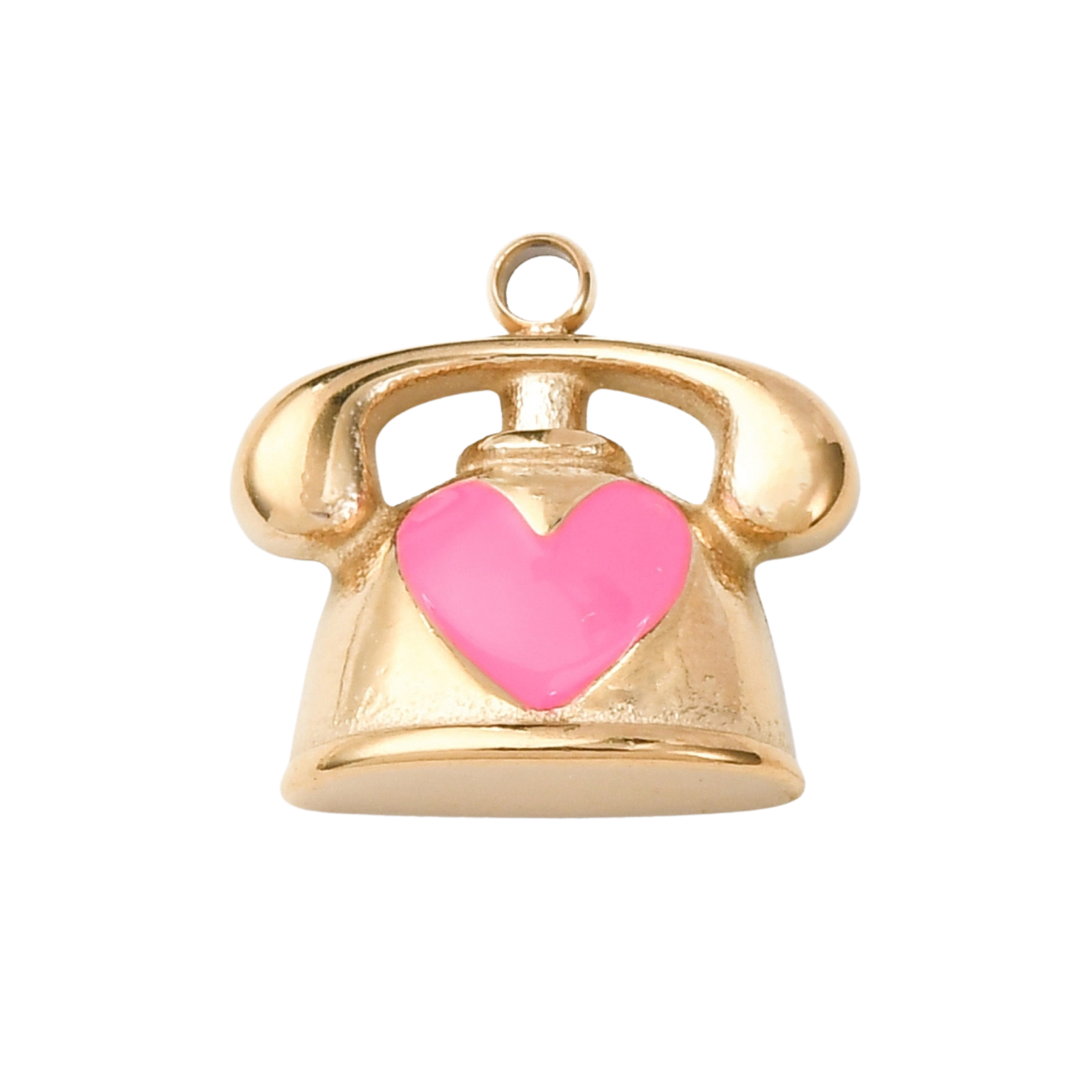Telephone Heart Charm