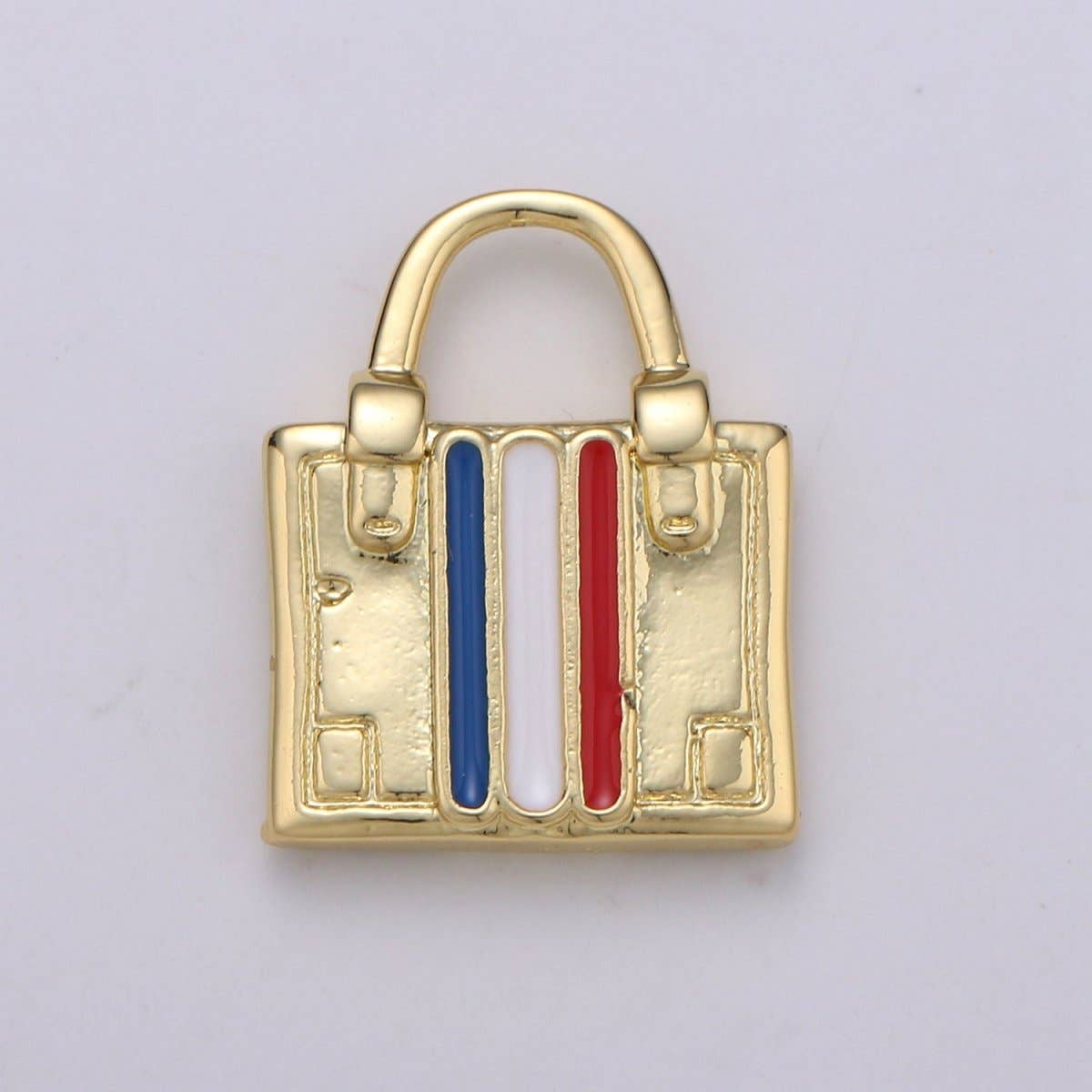 14K Gold Filled France, Italy Flag Suitcase Luggage Travel Charm