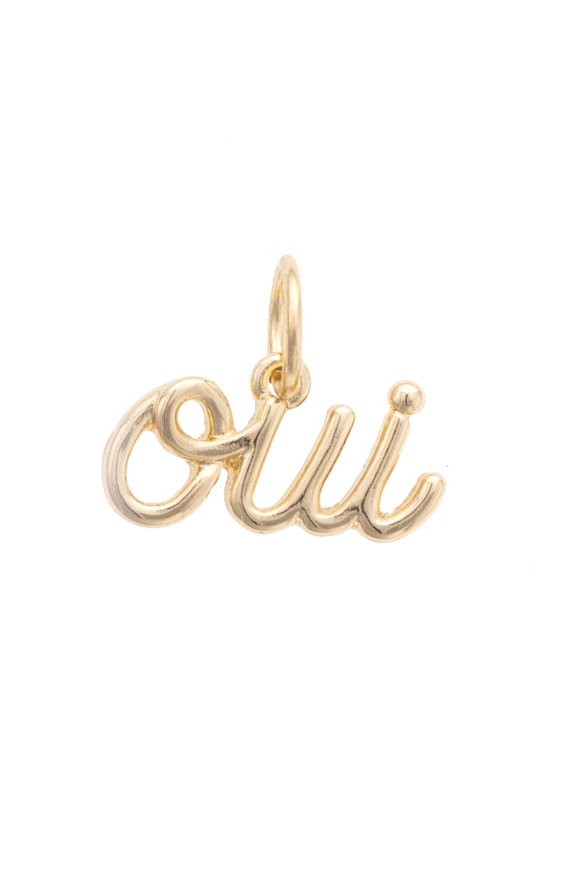 Cursive Qui Charm in Shiny Gold