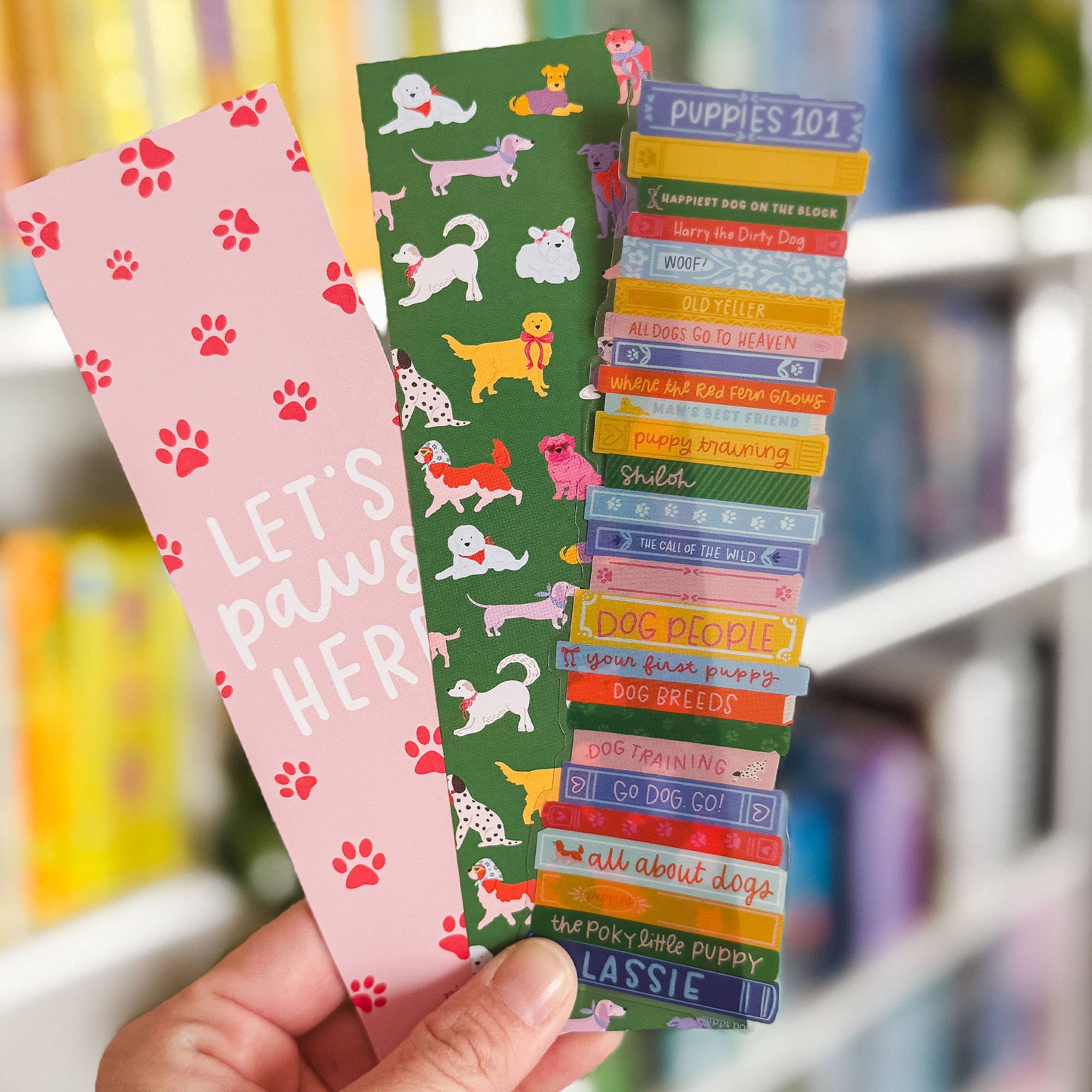 Let's Paws Here Dogs Bookmark Set