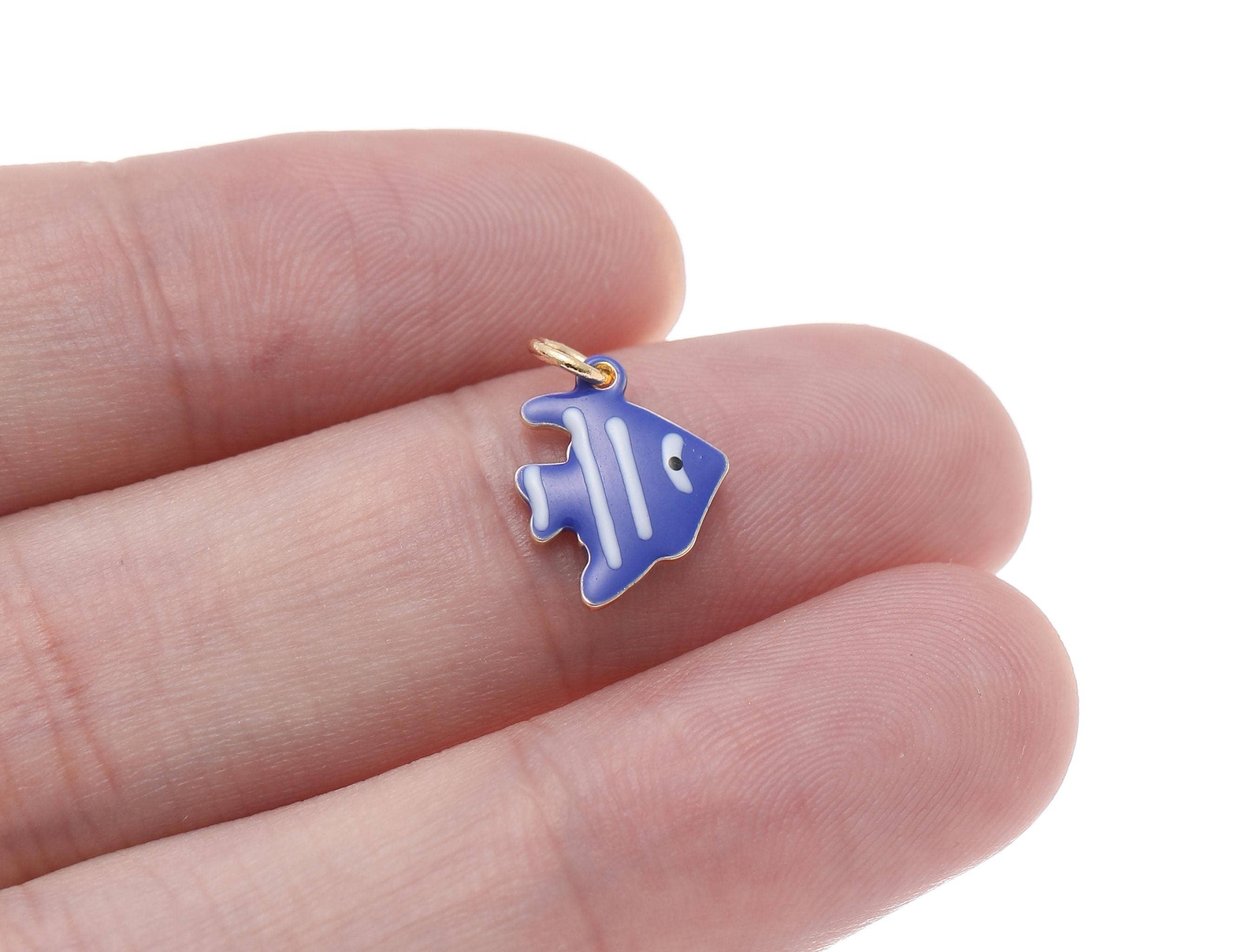 Blue Tang Fish Charms for Jewelry Making CPG1436
