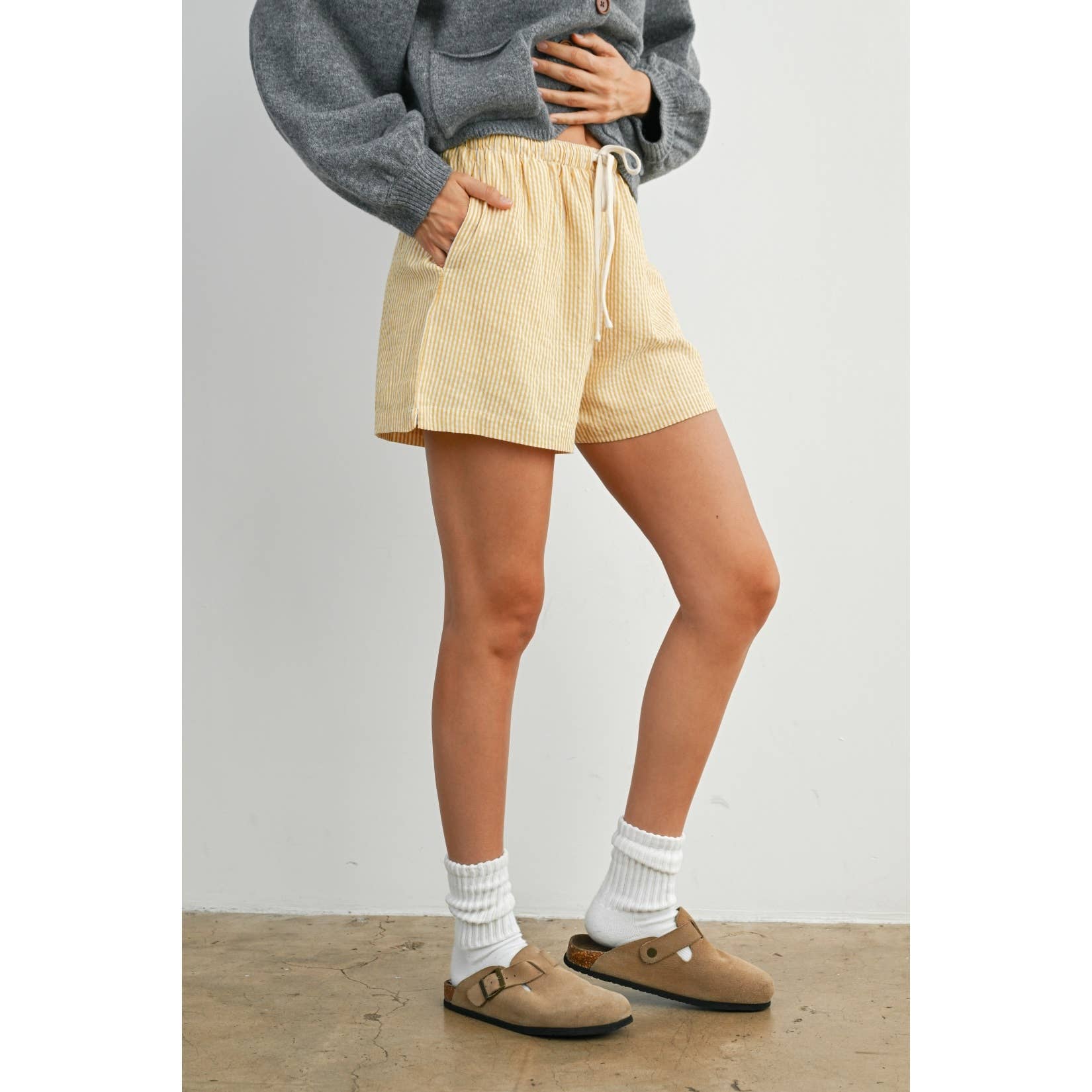 Casual Striped Drawstring Shorts - BMP7940