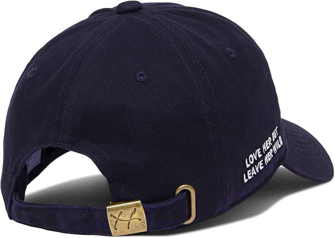 Navy Cotton Dad Hat - Embroidered Heart Cap
