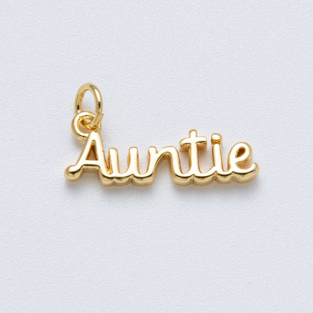 Auntie Minimalist Script Charm