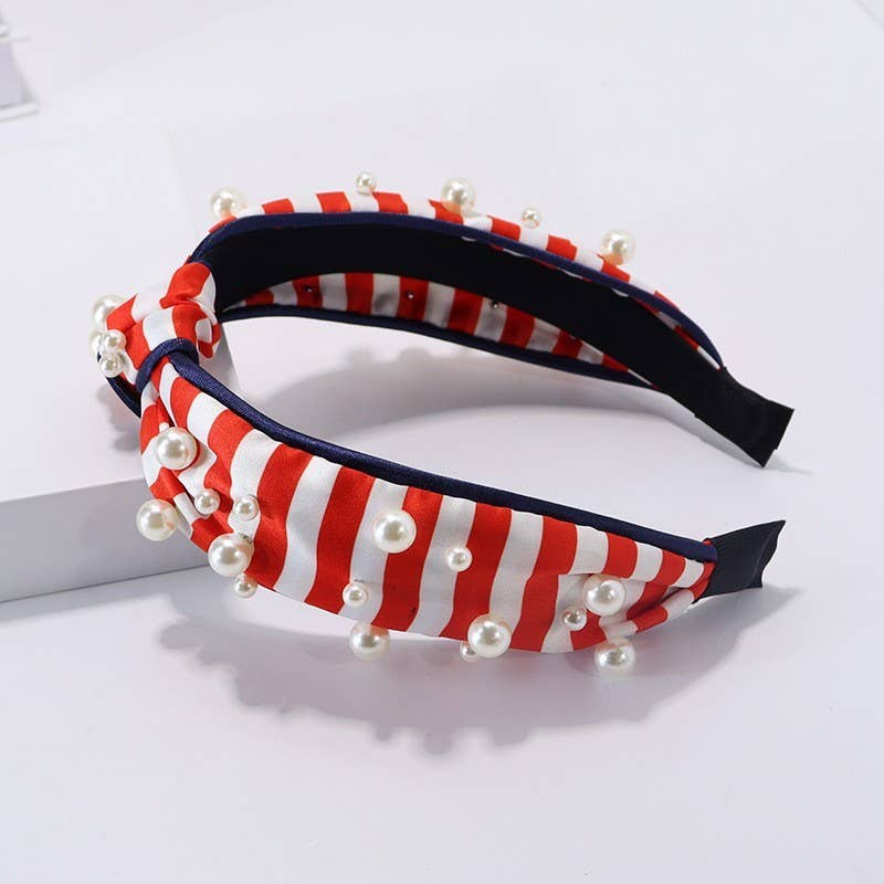 STRIPE PEARL HEADBAND