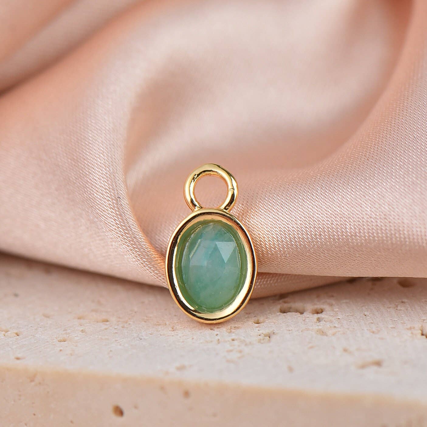 Natural Stone Oval Charms