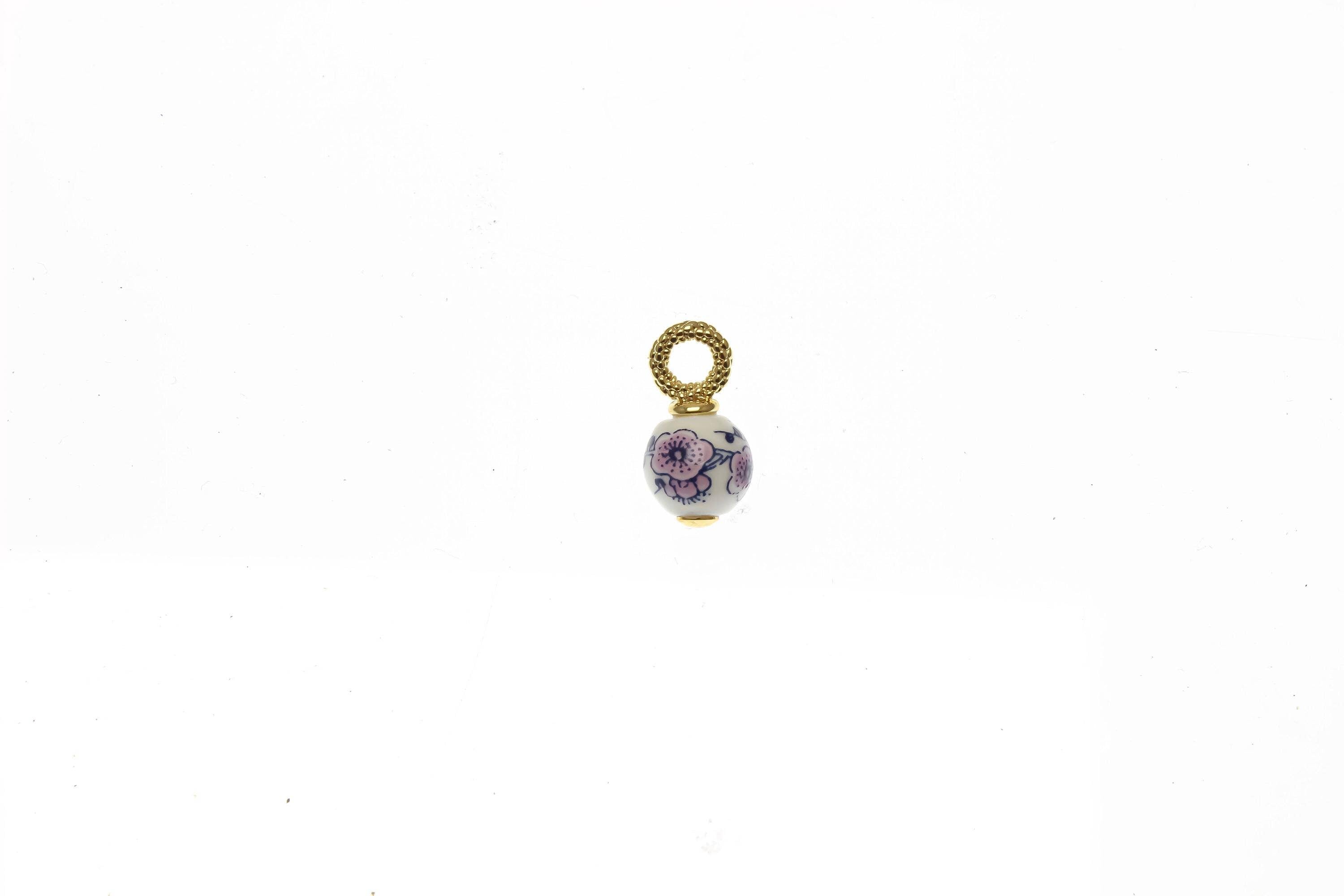 Traditional Chinese Porcelain Vase Charm, Blue and White