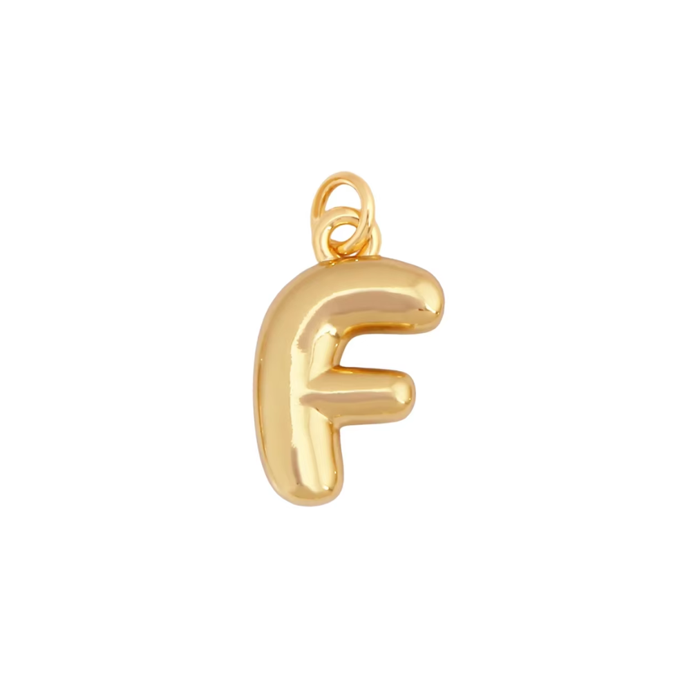Bubble Letter Initial Charms