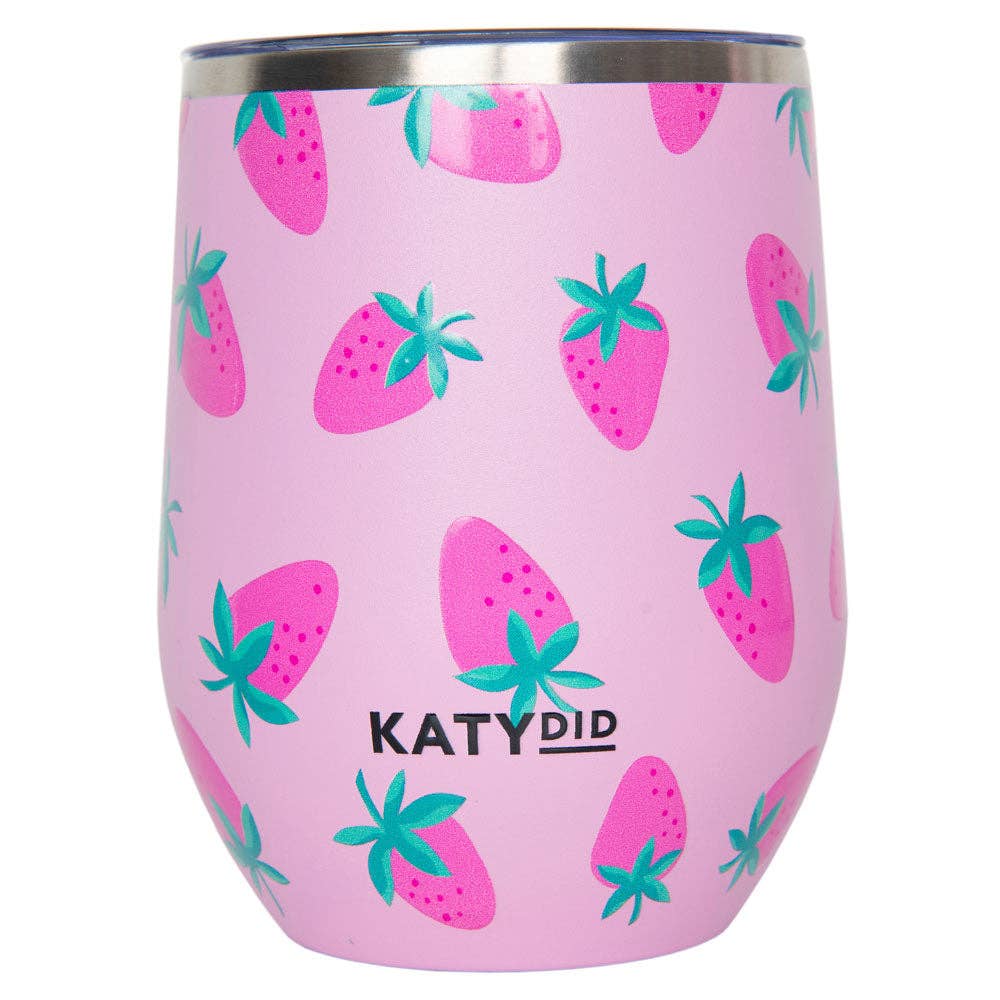 Subtle Strawberry WINE TUMBLER
