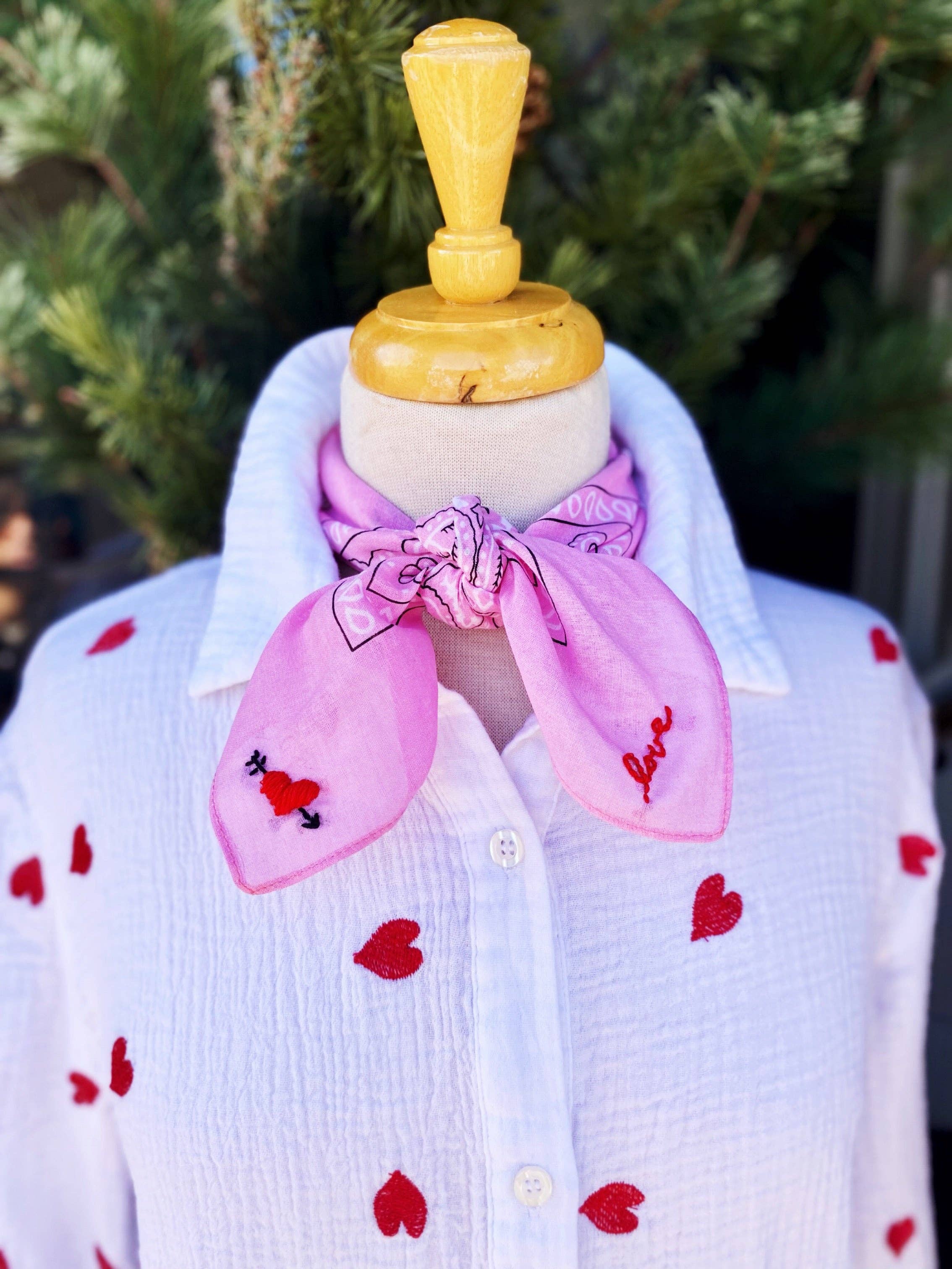 Embroidered My Love Bandana