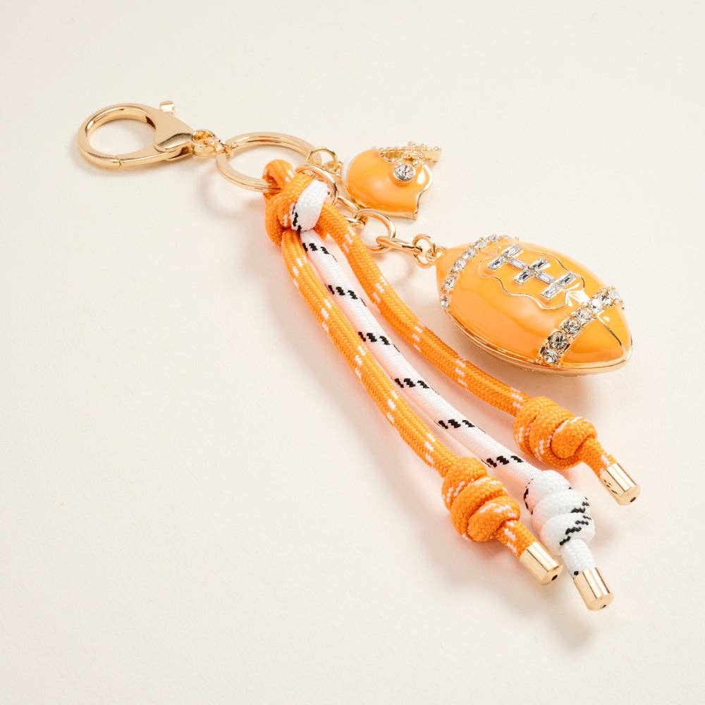 College Football Helmet Paracord Stone Keychain Bag Charm