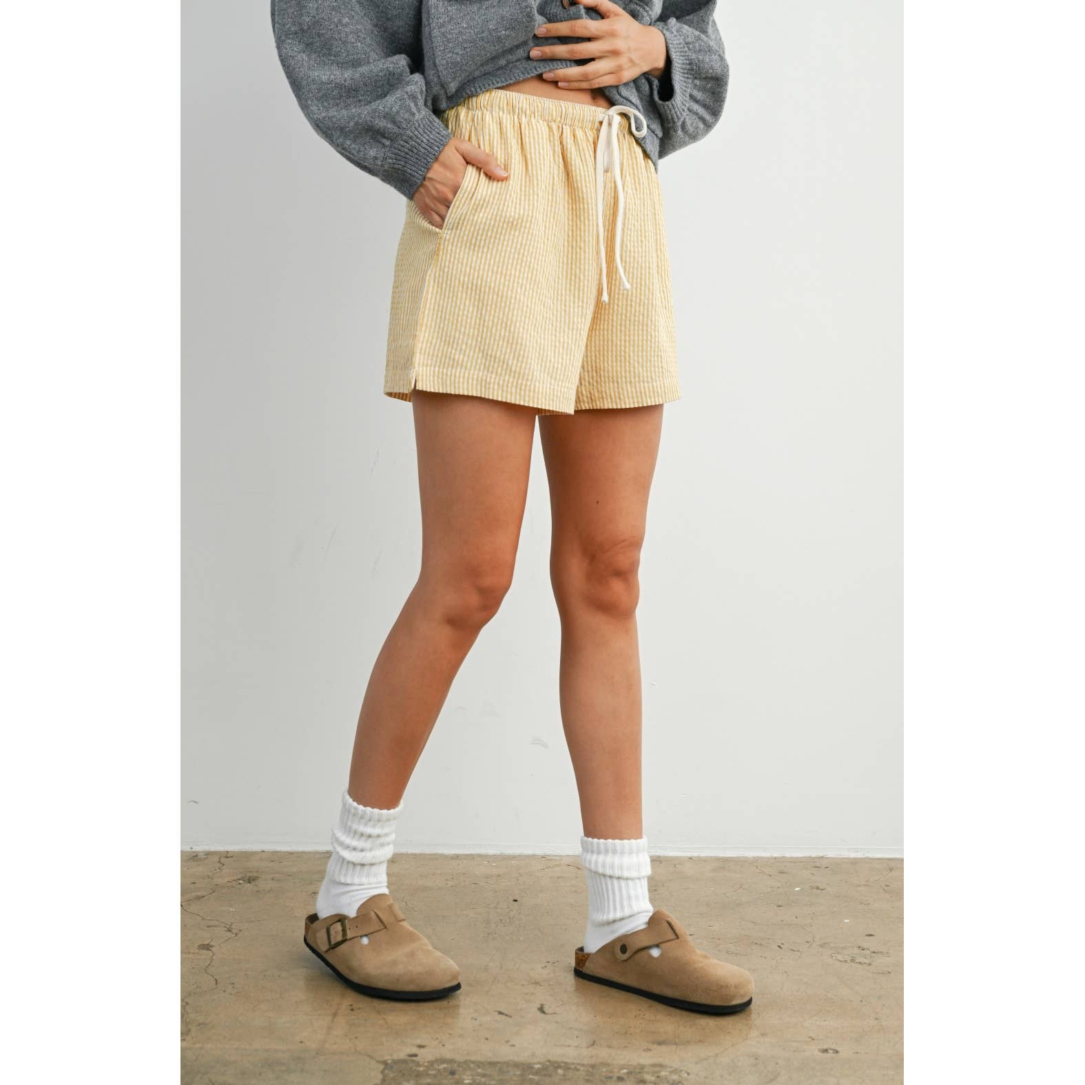 Casual Striped Drawstring Shorts - BMP7940