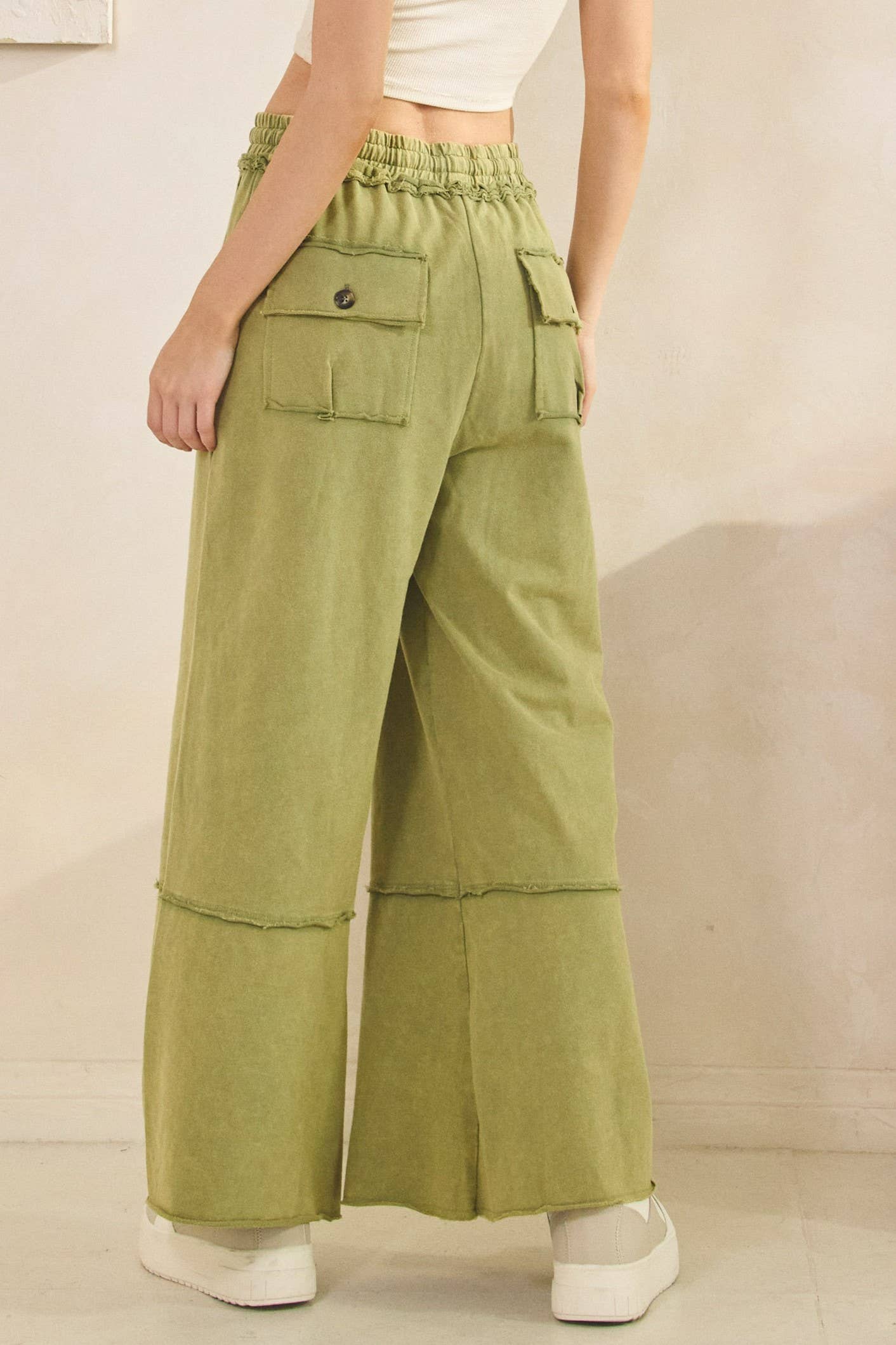 MINERAL WASHED TERRY KNIT PANTS