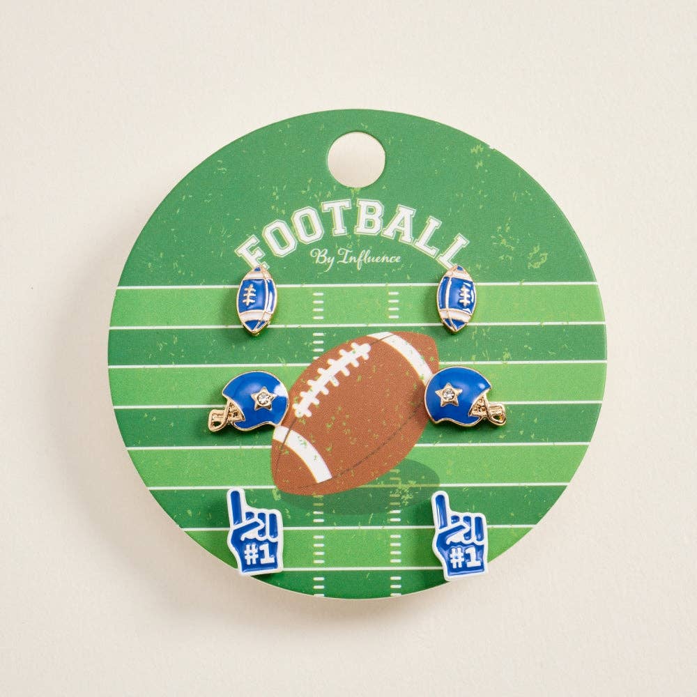 Football Helmet Foam Finger 3 Set Earrings