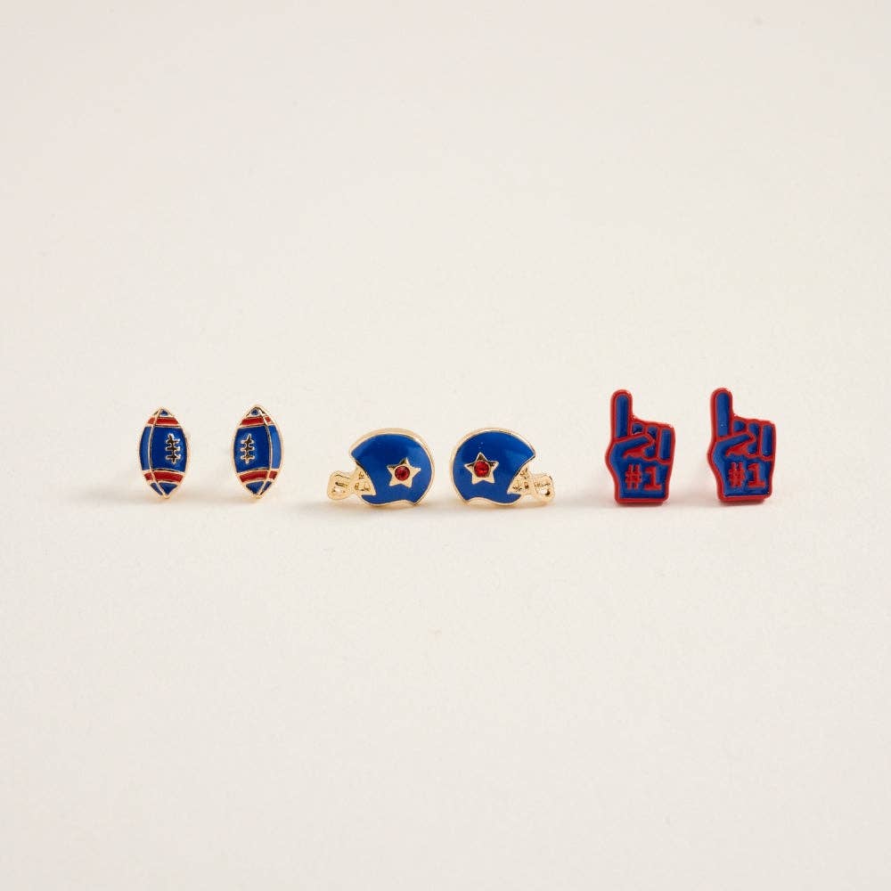 Football Helmet Foam Finger 3 Set Earrings