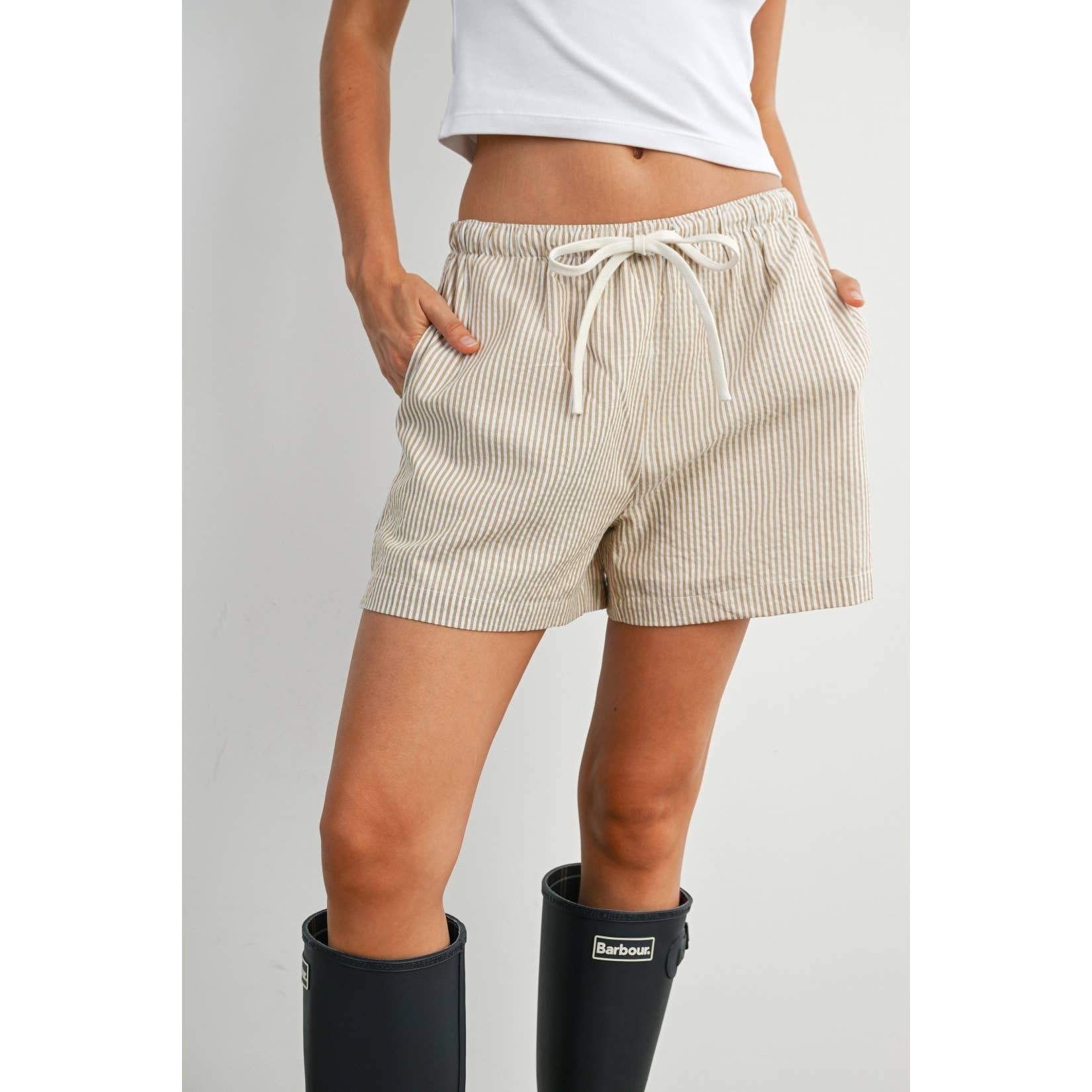 Casual Striped Drawstring Shorts - BMP7940