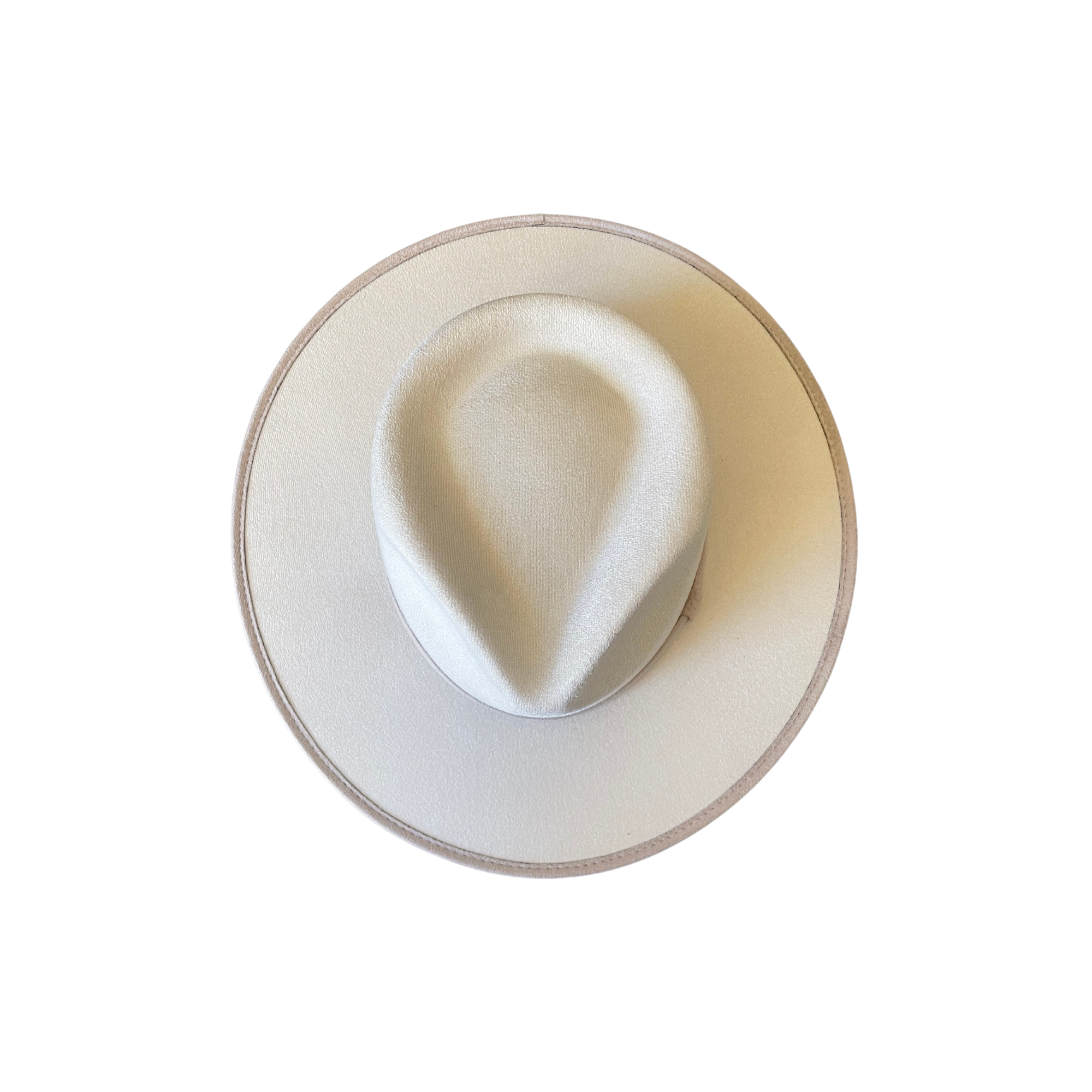 Two-Toned Vegan Suede Hats: Ivory/Taupe Tear Drop