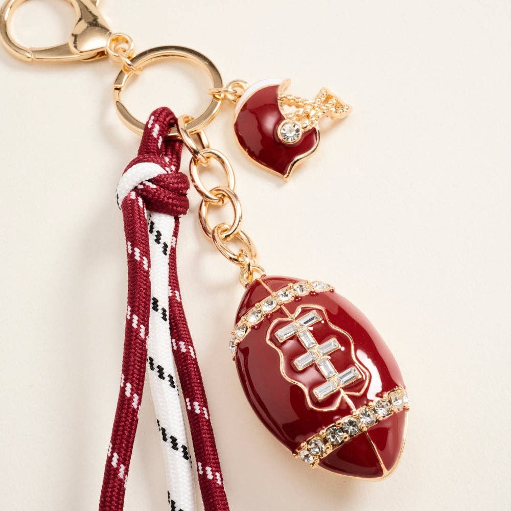 College Football Helmet Paracord Stone Keychain Bag Charm