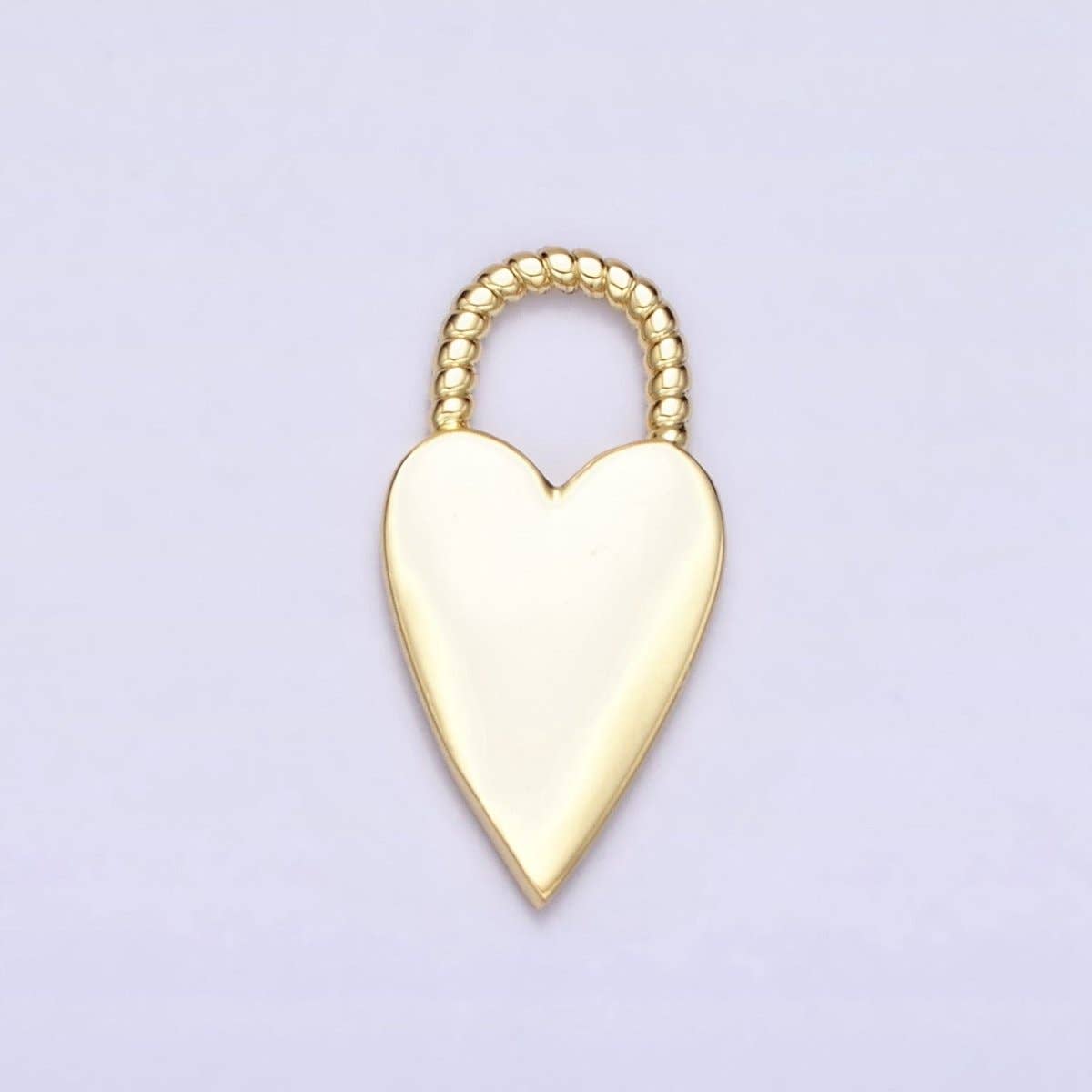 16K Gold Filled Heart Love Twisted Handle Padlock Charm