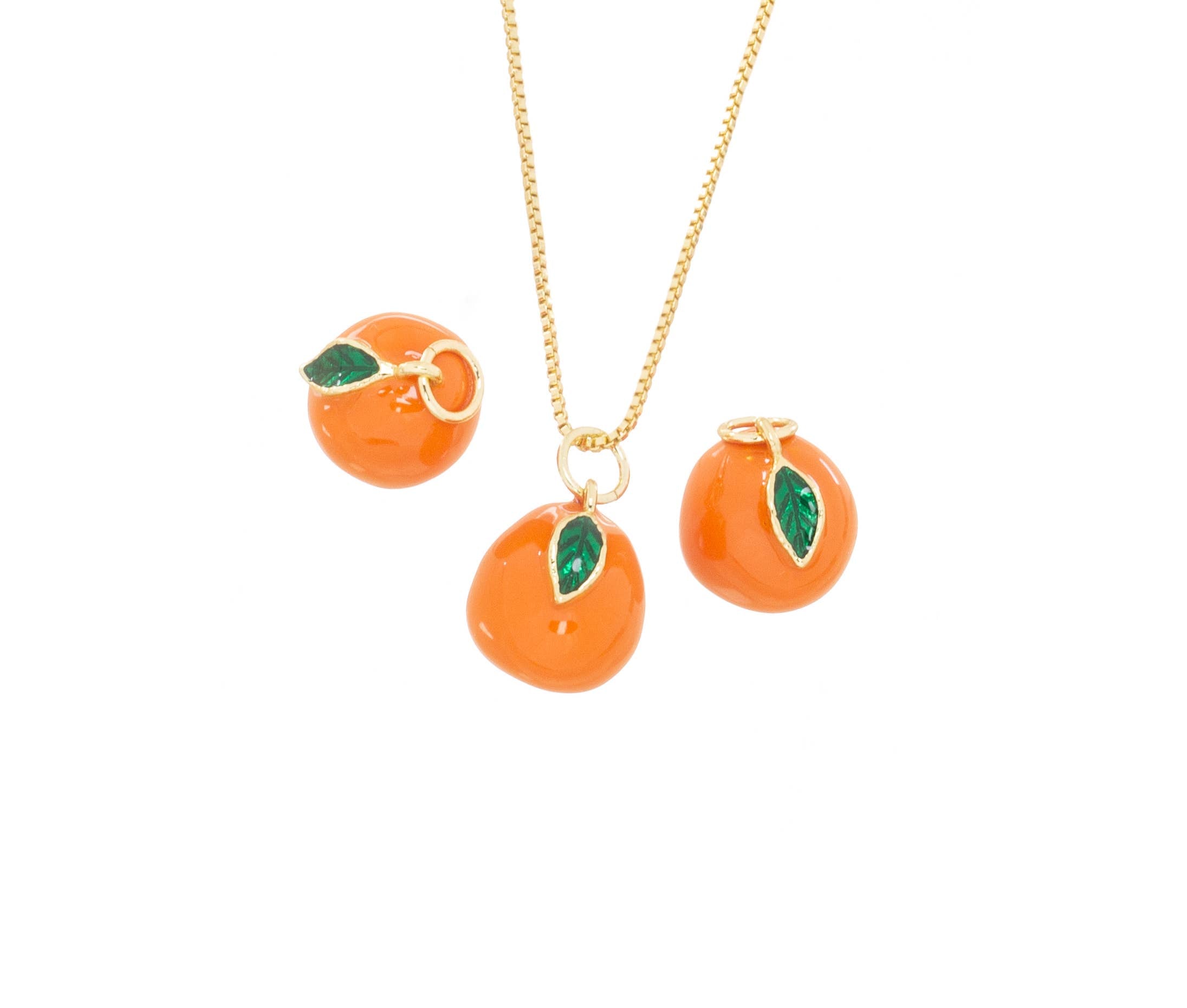 Orange Gold Charm for Jewelry Making, Fruit Charm,CPG2841
