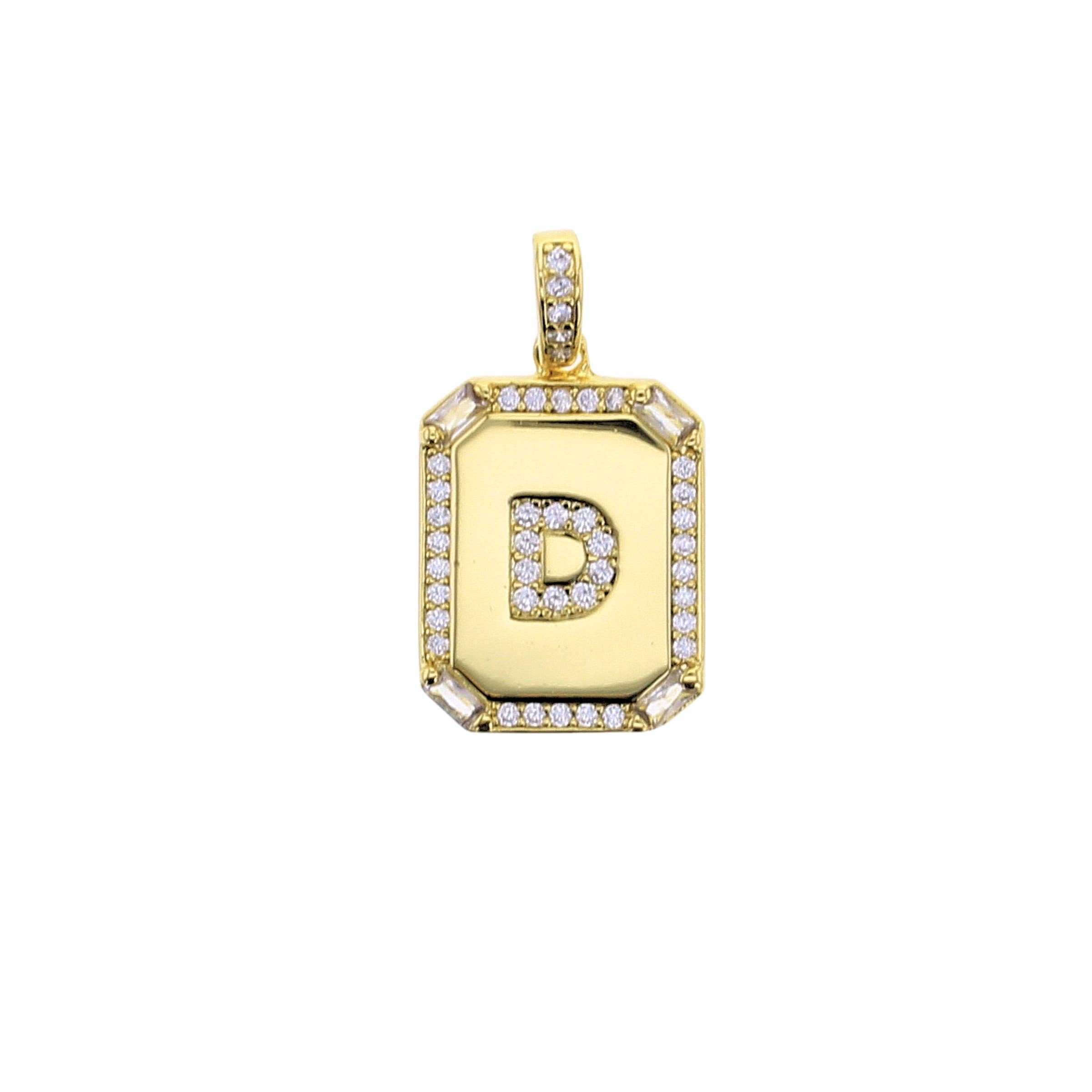 Large Cubic Zirconia Letter Charm