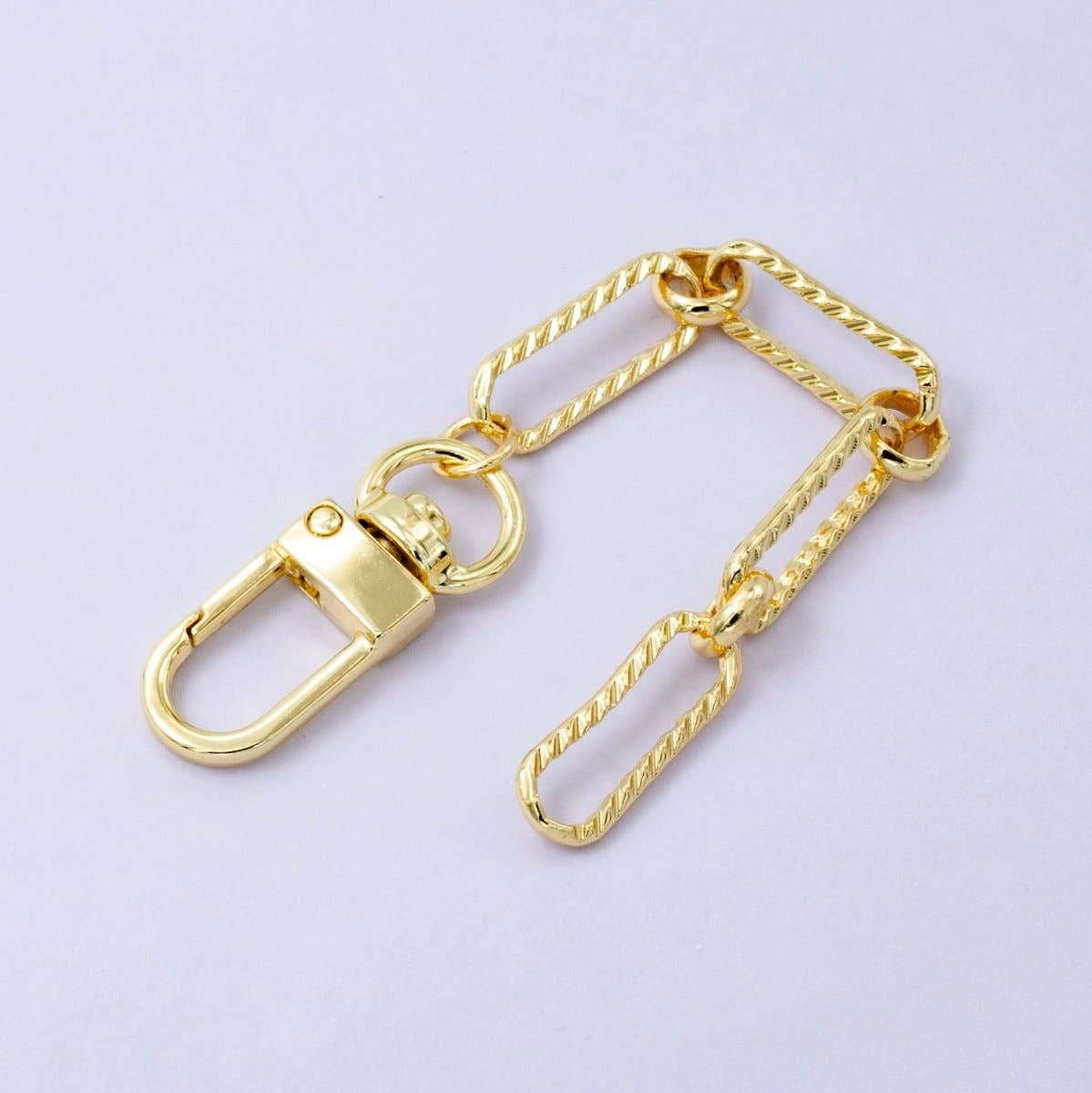 Textured Paper Clip Link Chain Bag Purse Charm Swivel Keychain