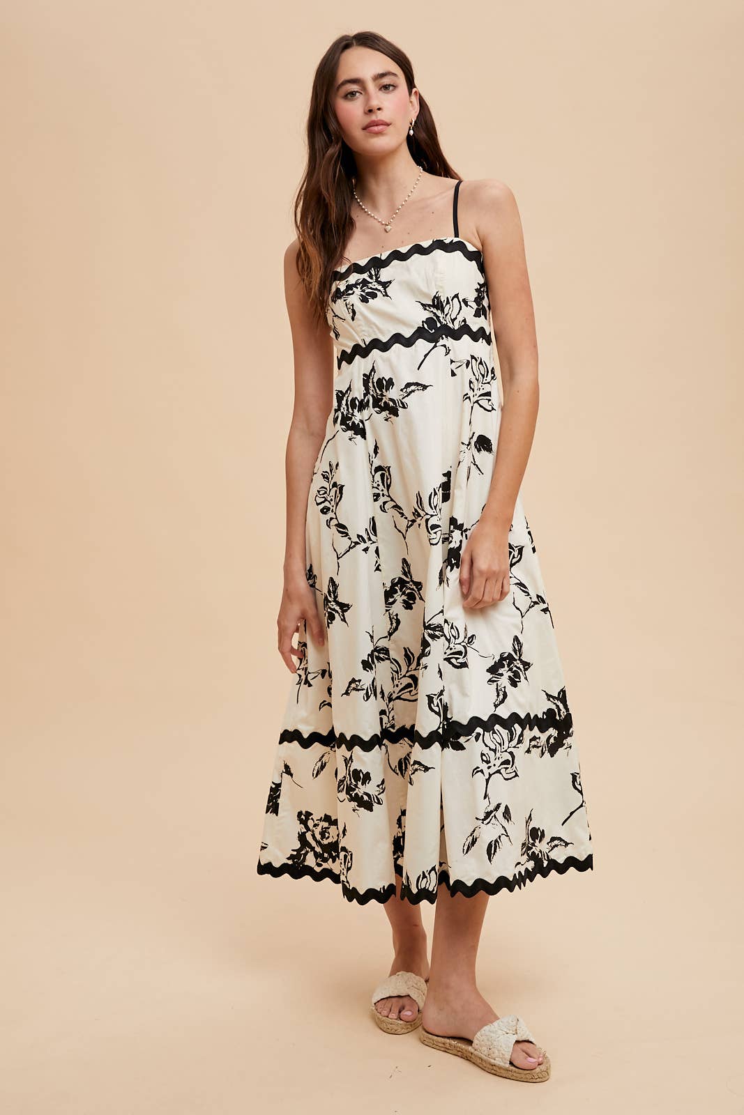Cotton Floral Ric Rac Dress