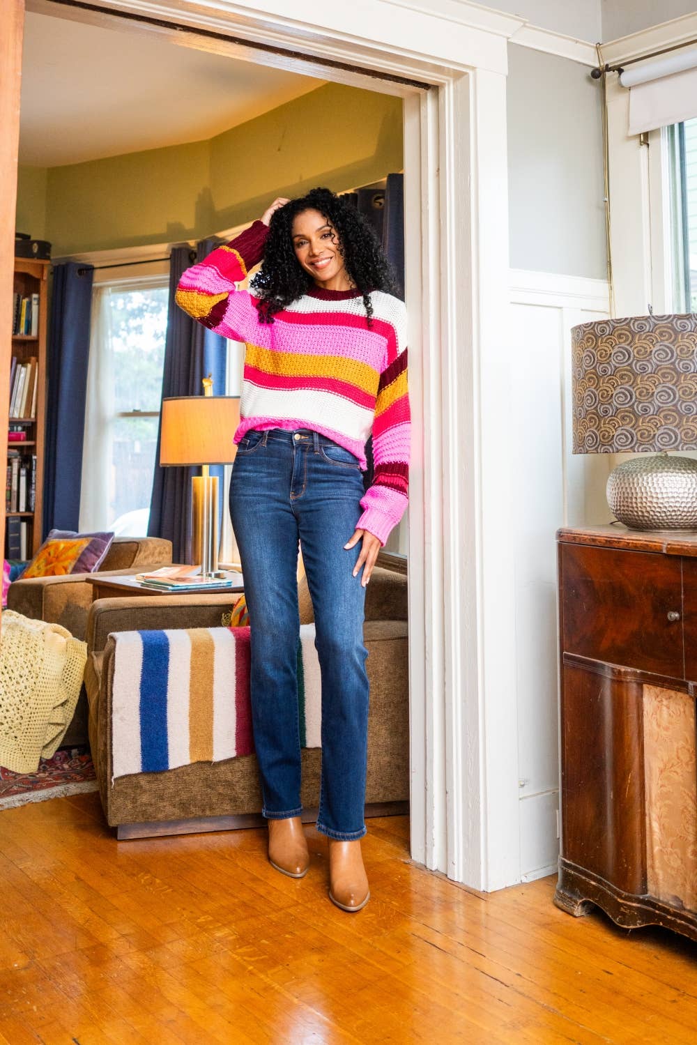 Vintage Wash Thermal Straight Denim