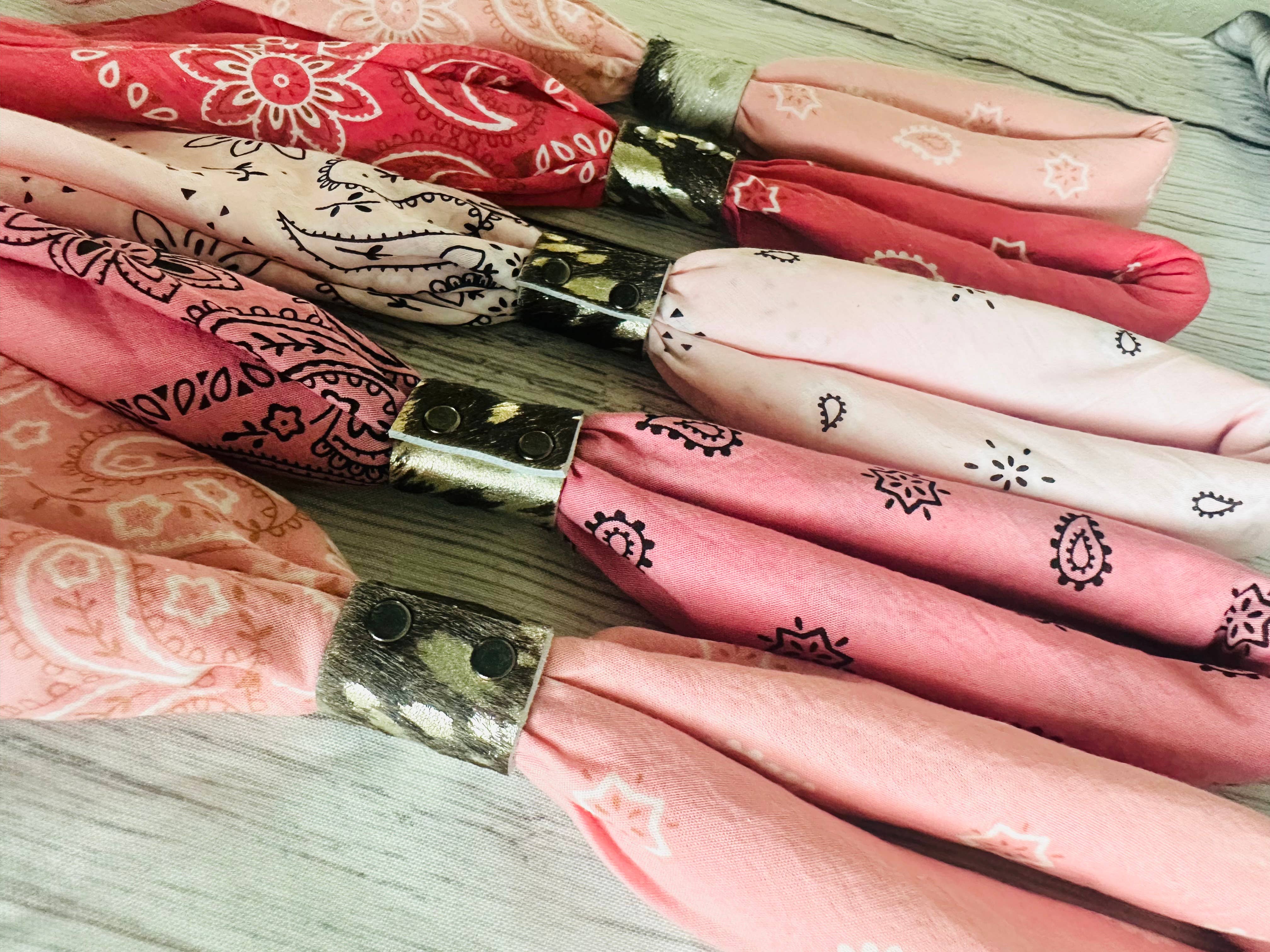 Pink Hand Dyed Bandanas