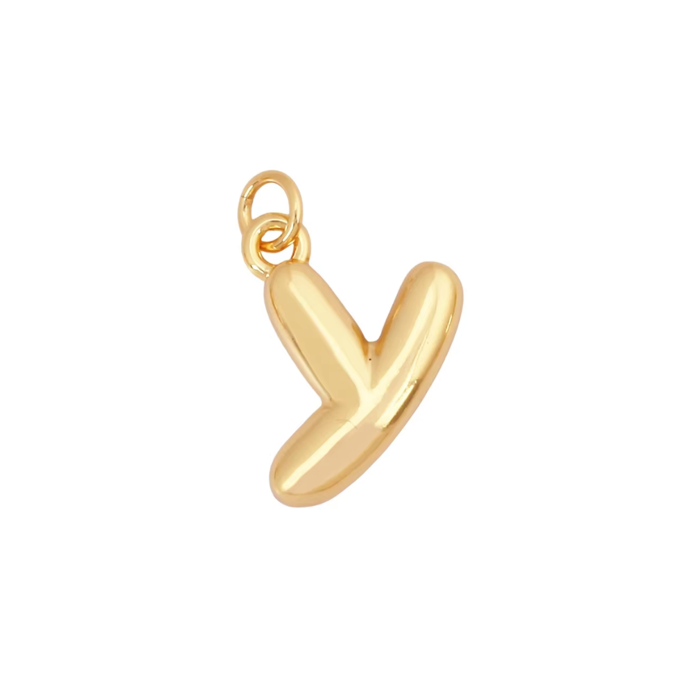 Bubble Letter Initial Charms