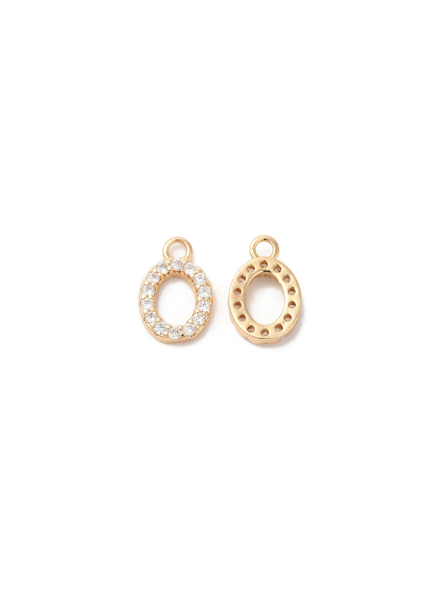 * Gold Pave Number Charms (Set)