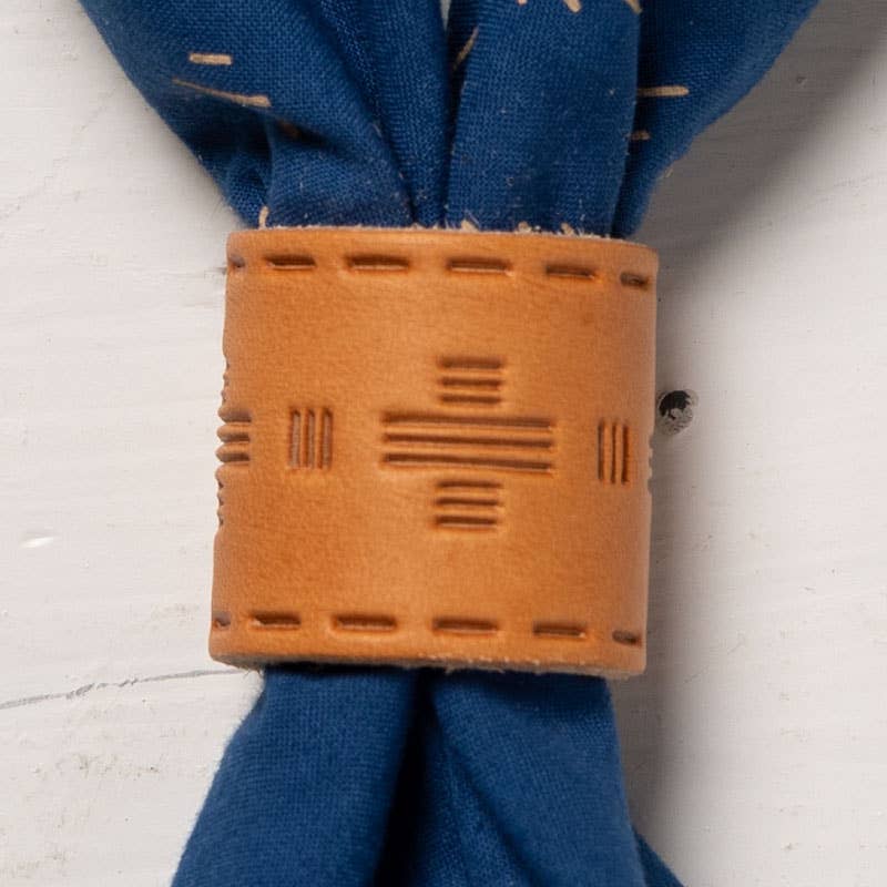 Handmade in USA leather bandana slide - tooled