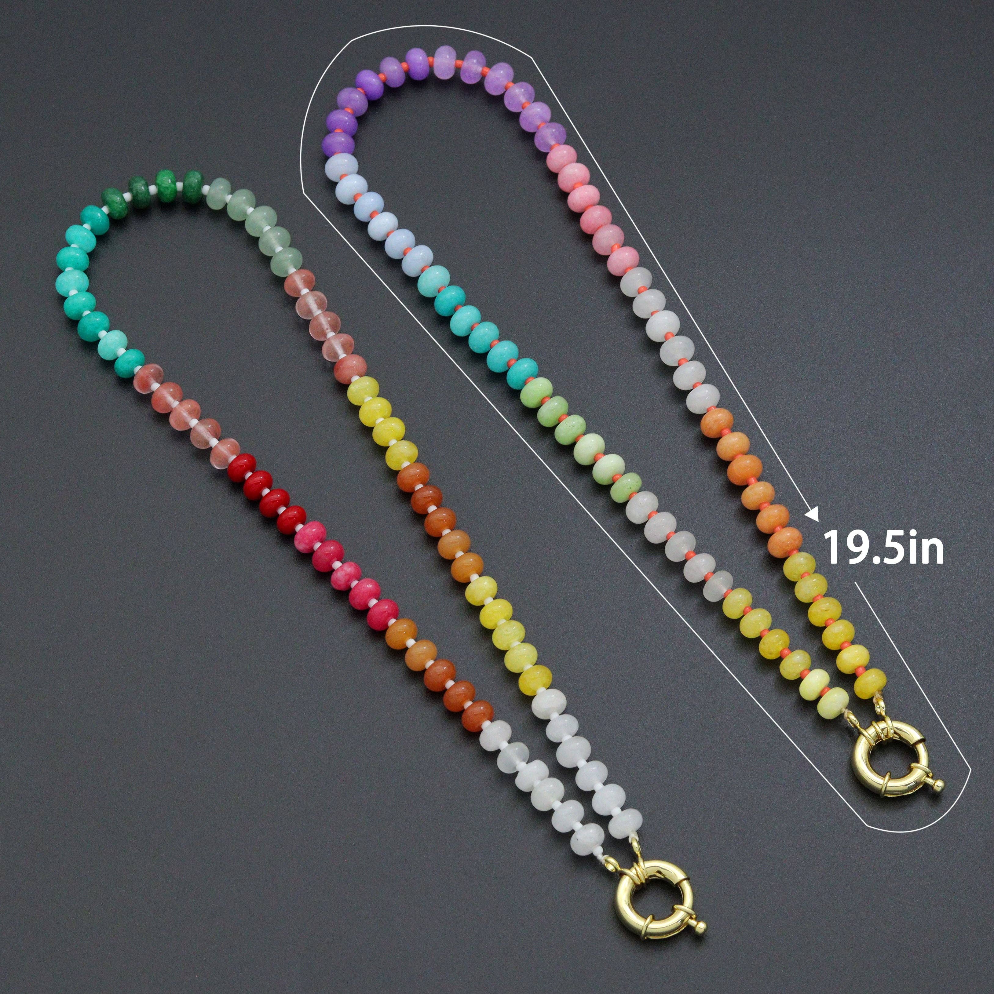 Rainbow Color Roundelle Gemstone Necklace