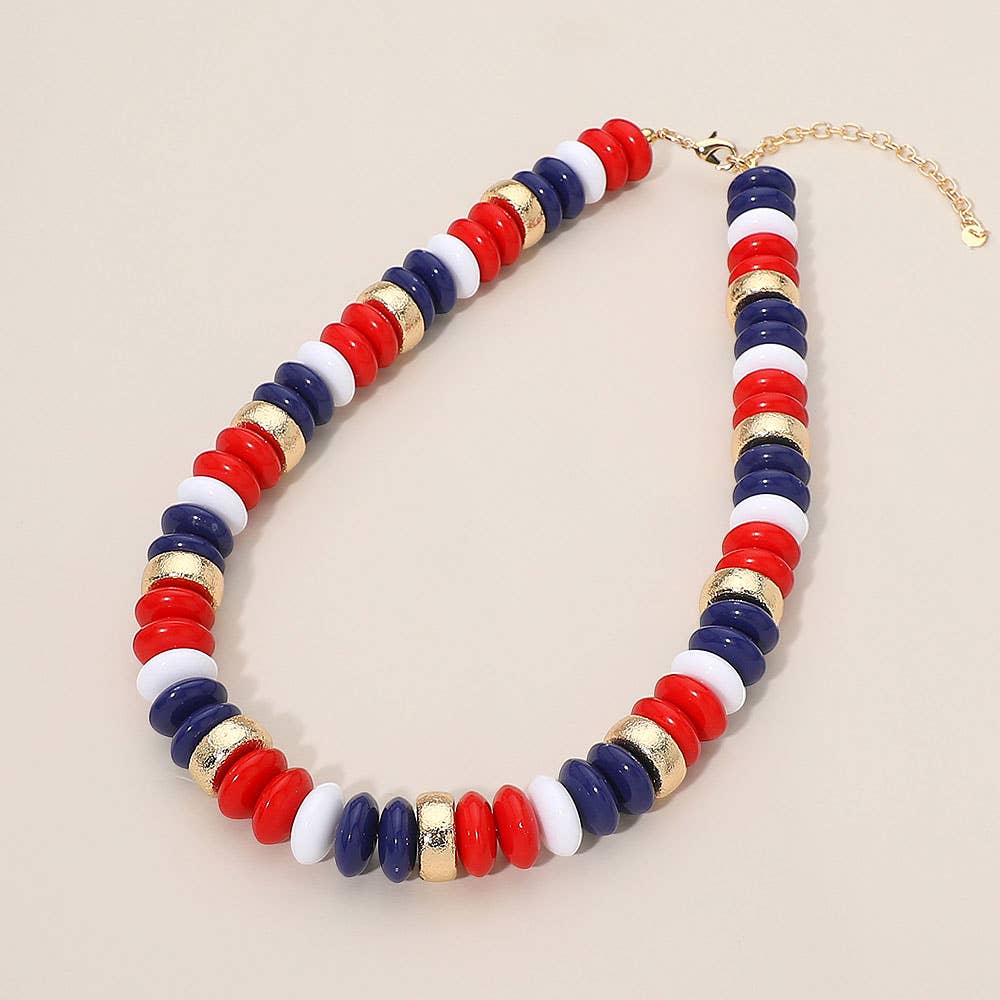 Chunky Resin Disc Beaded Necklace