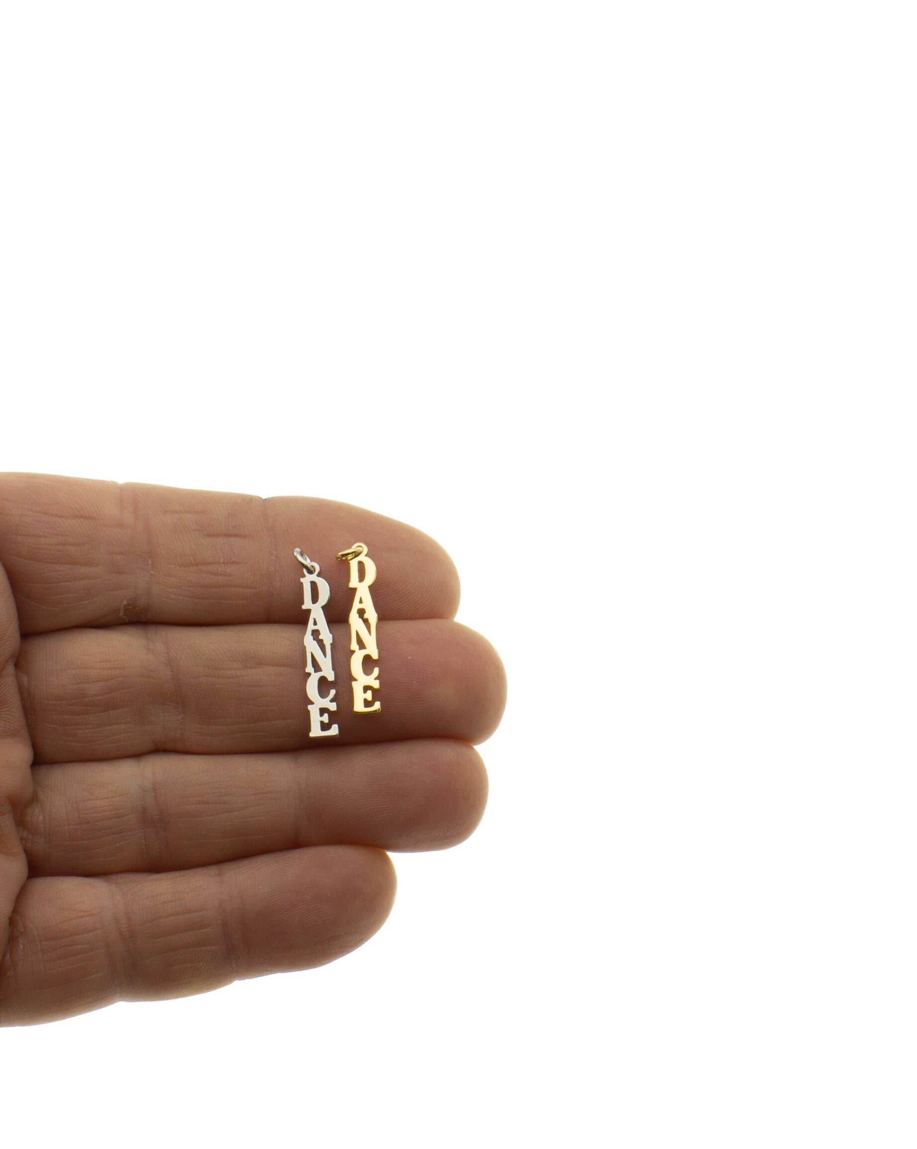 Gold Dainty Dance Writing Charm