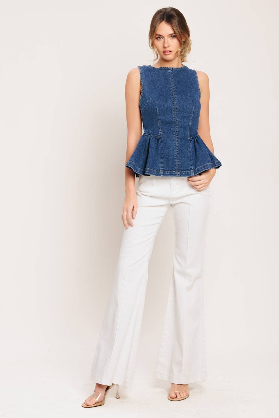 Natalia washed denim top