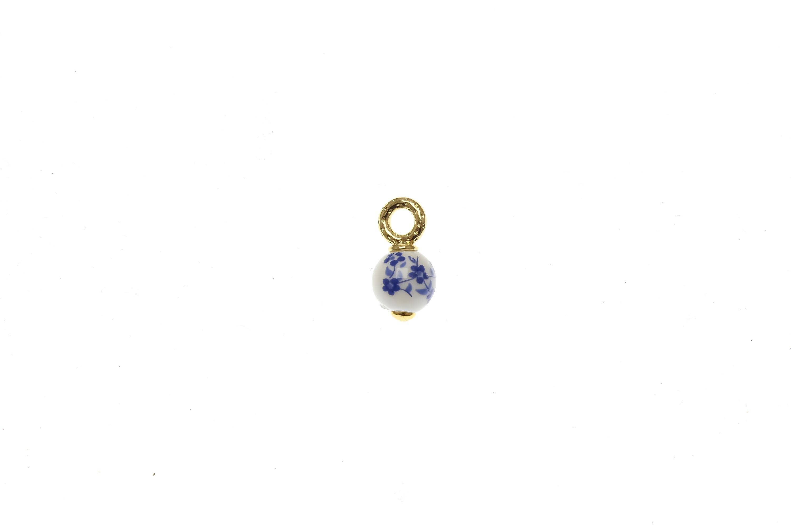 Traditional Chinese Porcelain Vase Charm, Blue and White