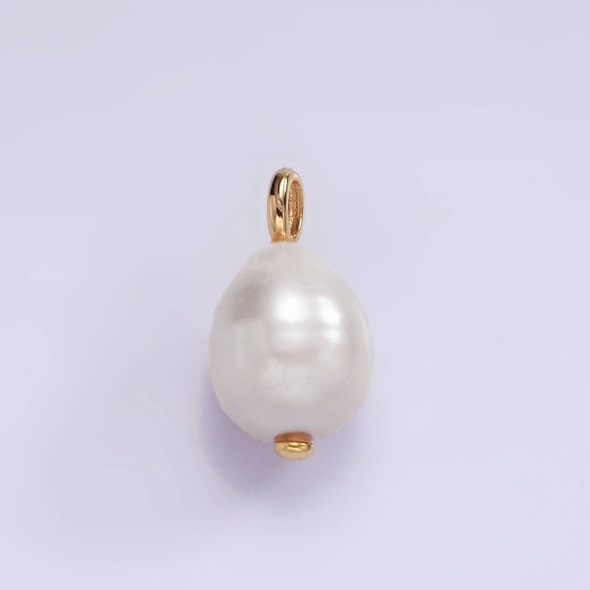 14K Gold Filled 17mm Pink, White Freshwater Pearl Drop Pendant