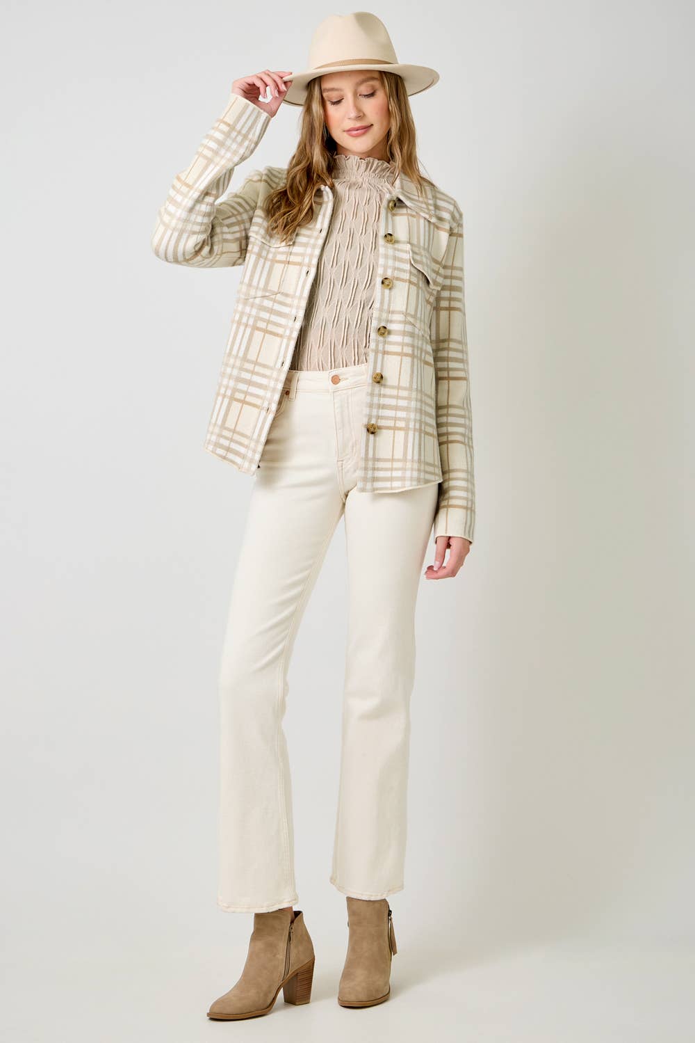60843 Check Patterned Sweater Jacket