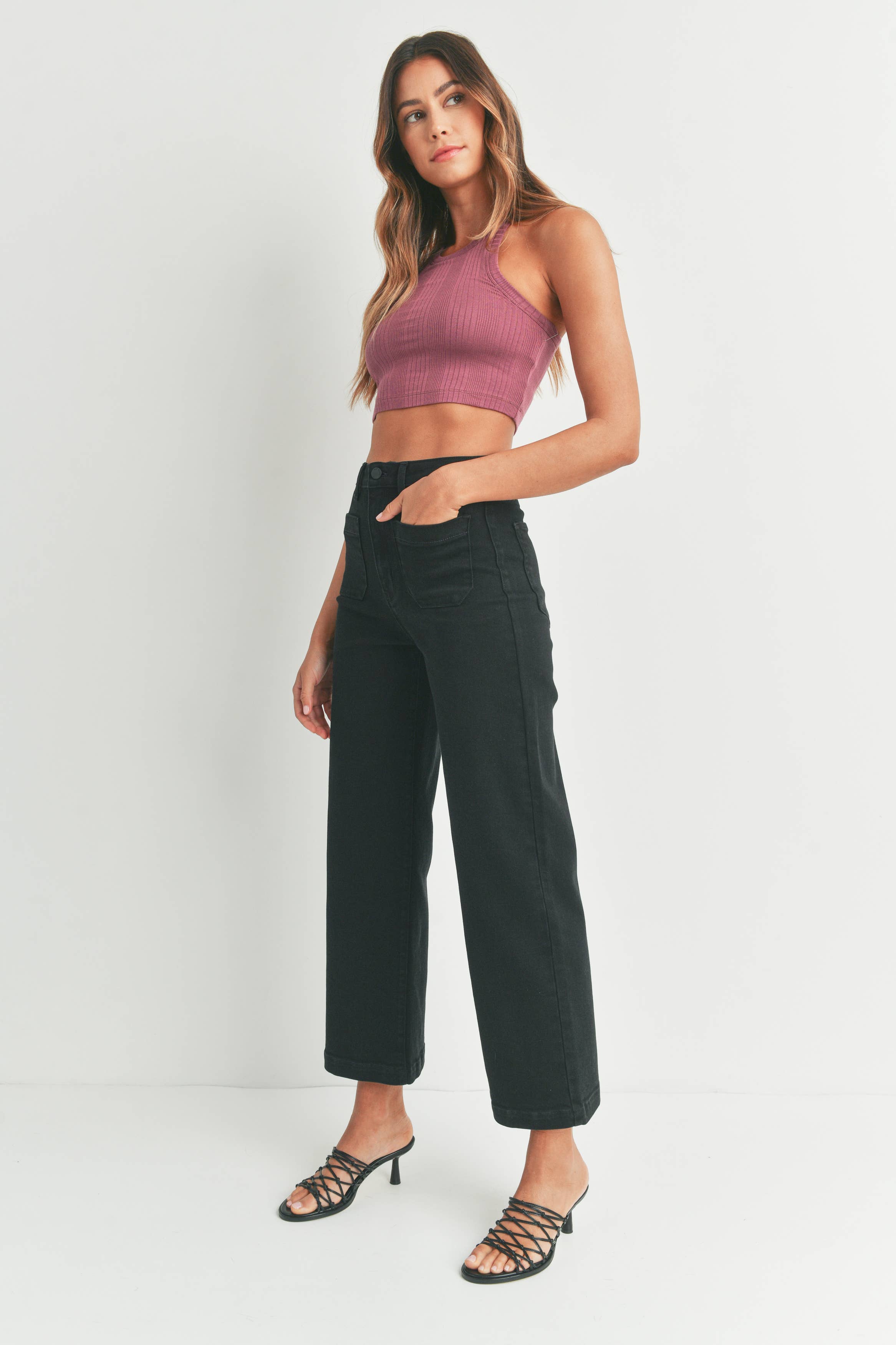 Just Black Patch Pocket Wide Leg